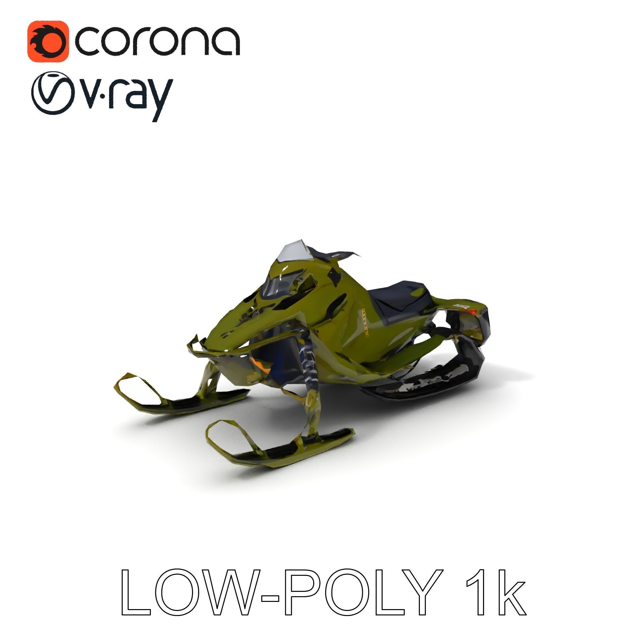 HighPerformance Snowmobile Model Pack Low-poly 3D model_20