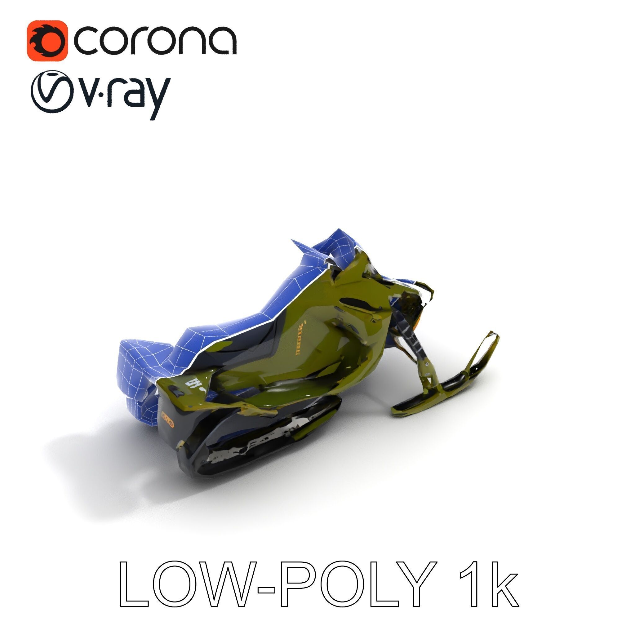 HighPerformance Snowmobile Model Pack Low-poly 3D model_28