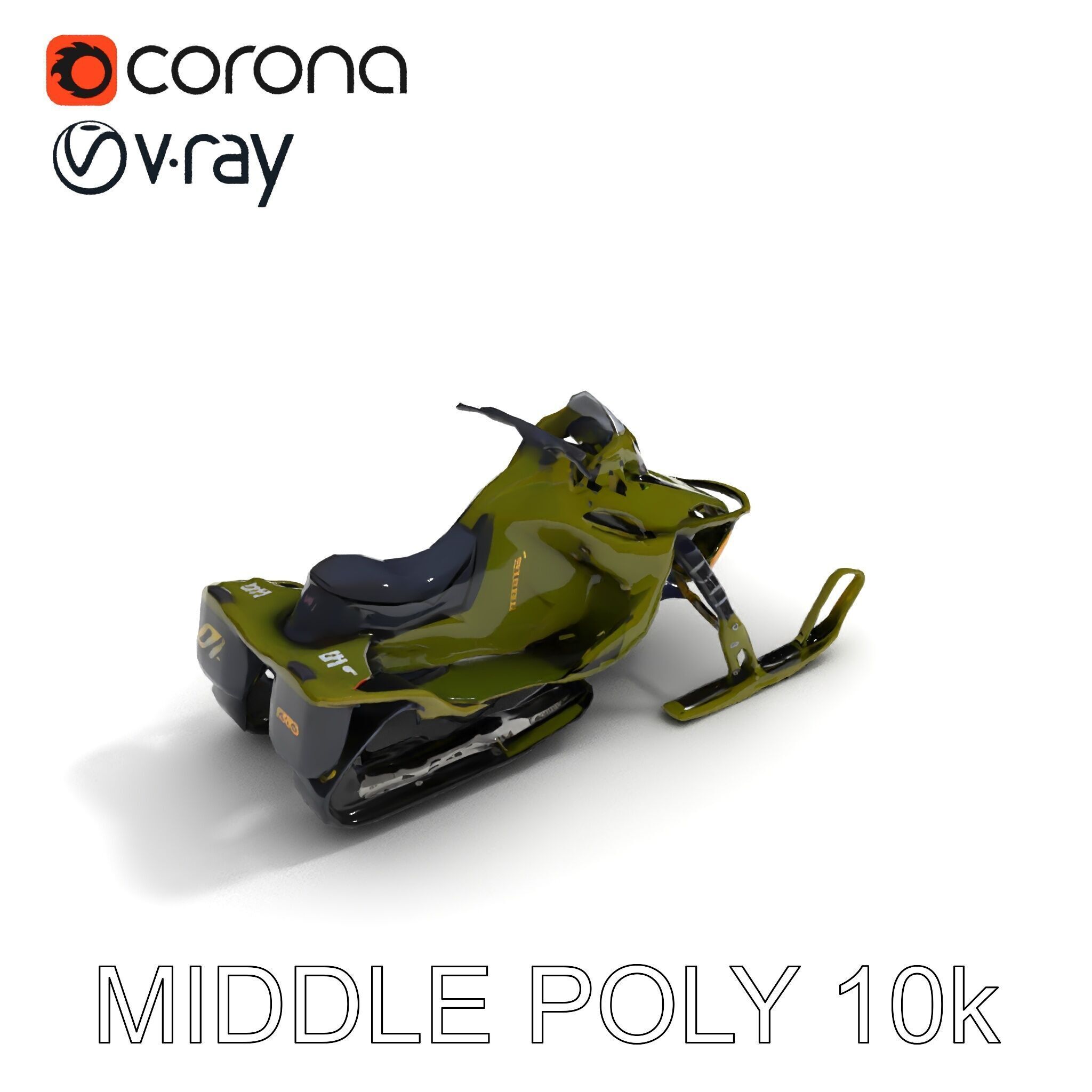 HighPerformance Snowmobile Model Pack Low-poly 3D model_19