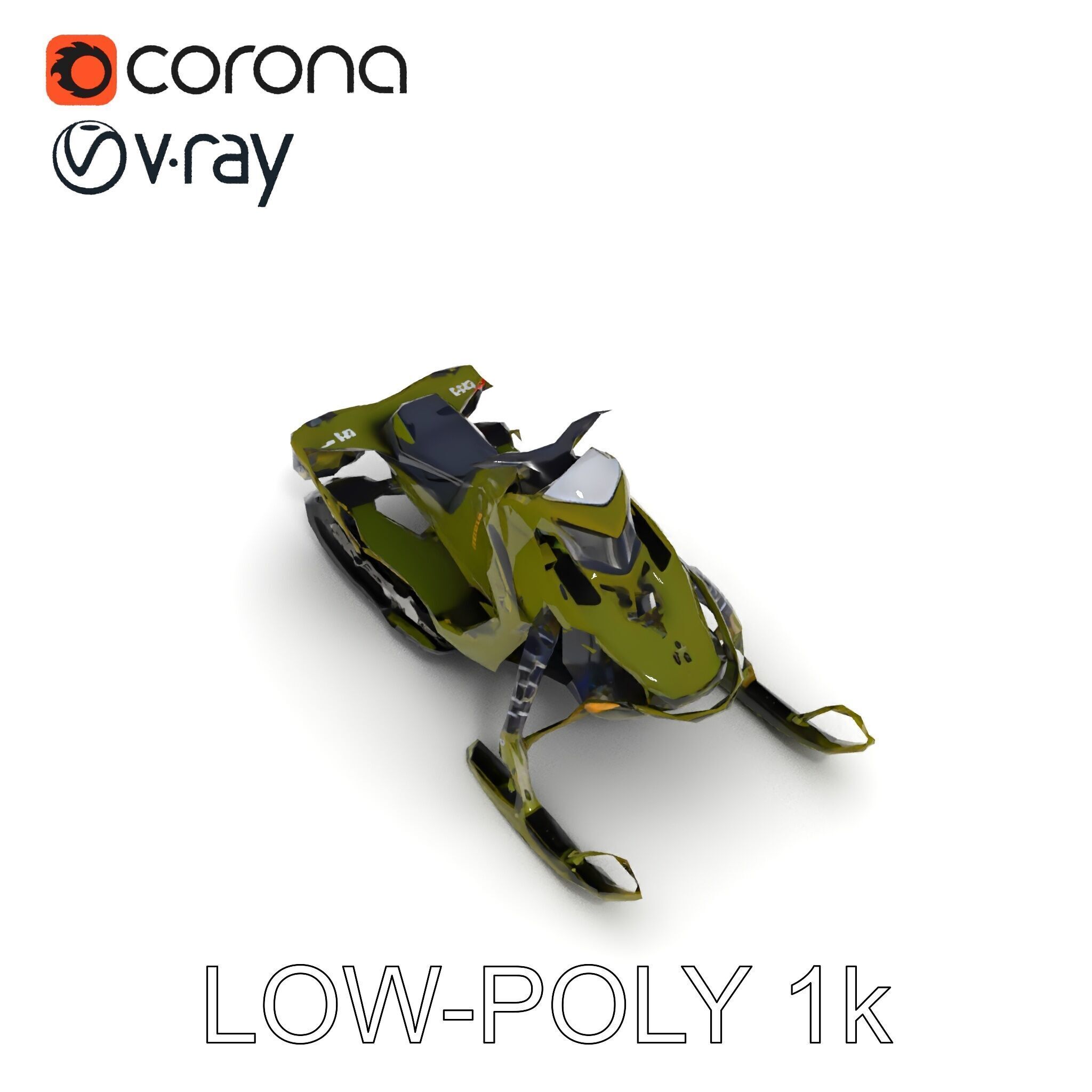 HighPerformance Snowmobile Model Pack Low-poly 3D model_15
