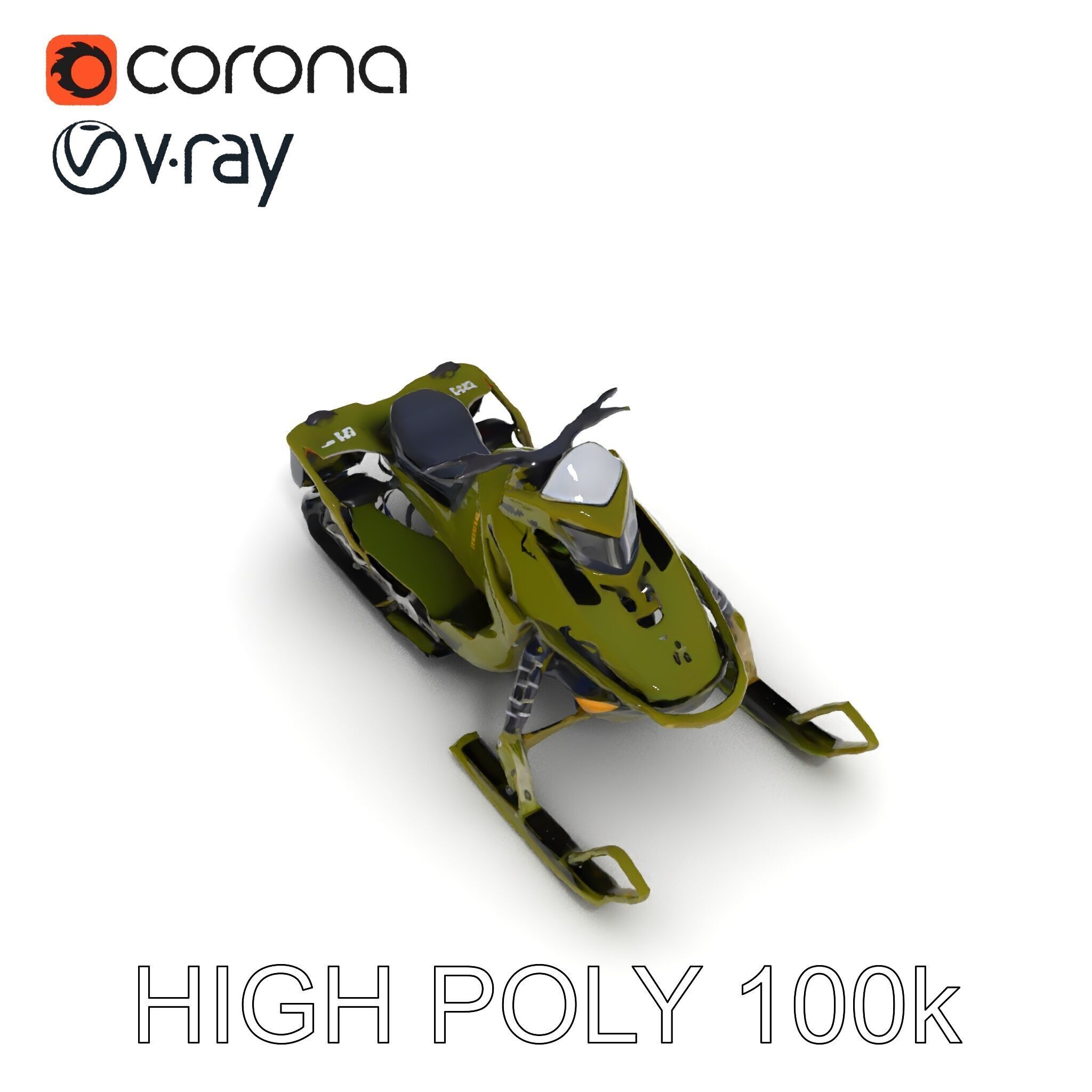 HighPerformance Snowmobile Model Pack Low-poly 3D model_29