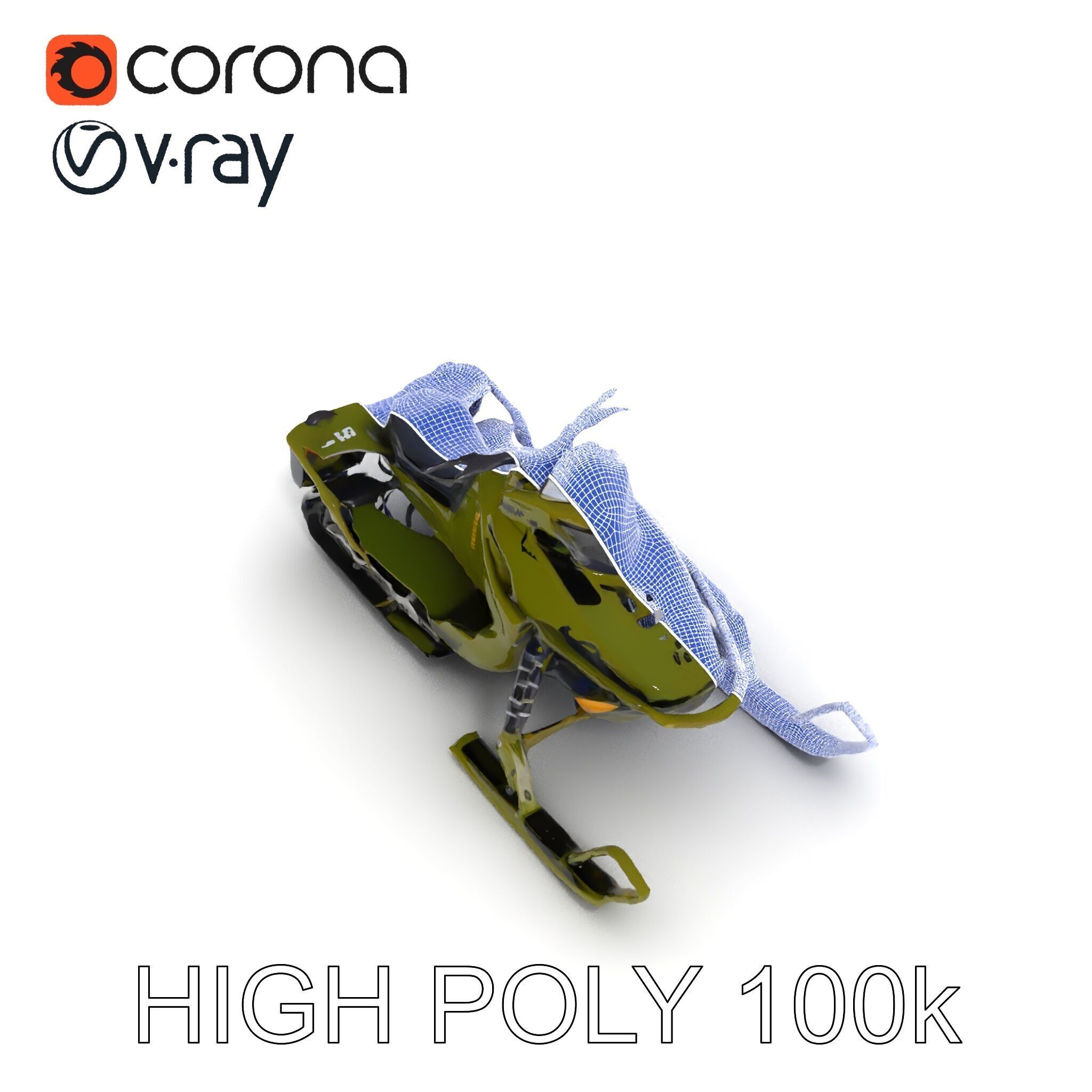 HighPerformance Snowmobile Model Pack Low-poly 3D model_13