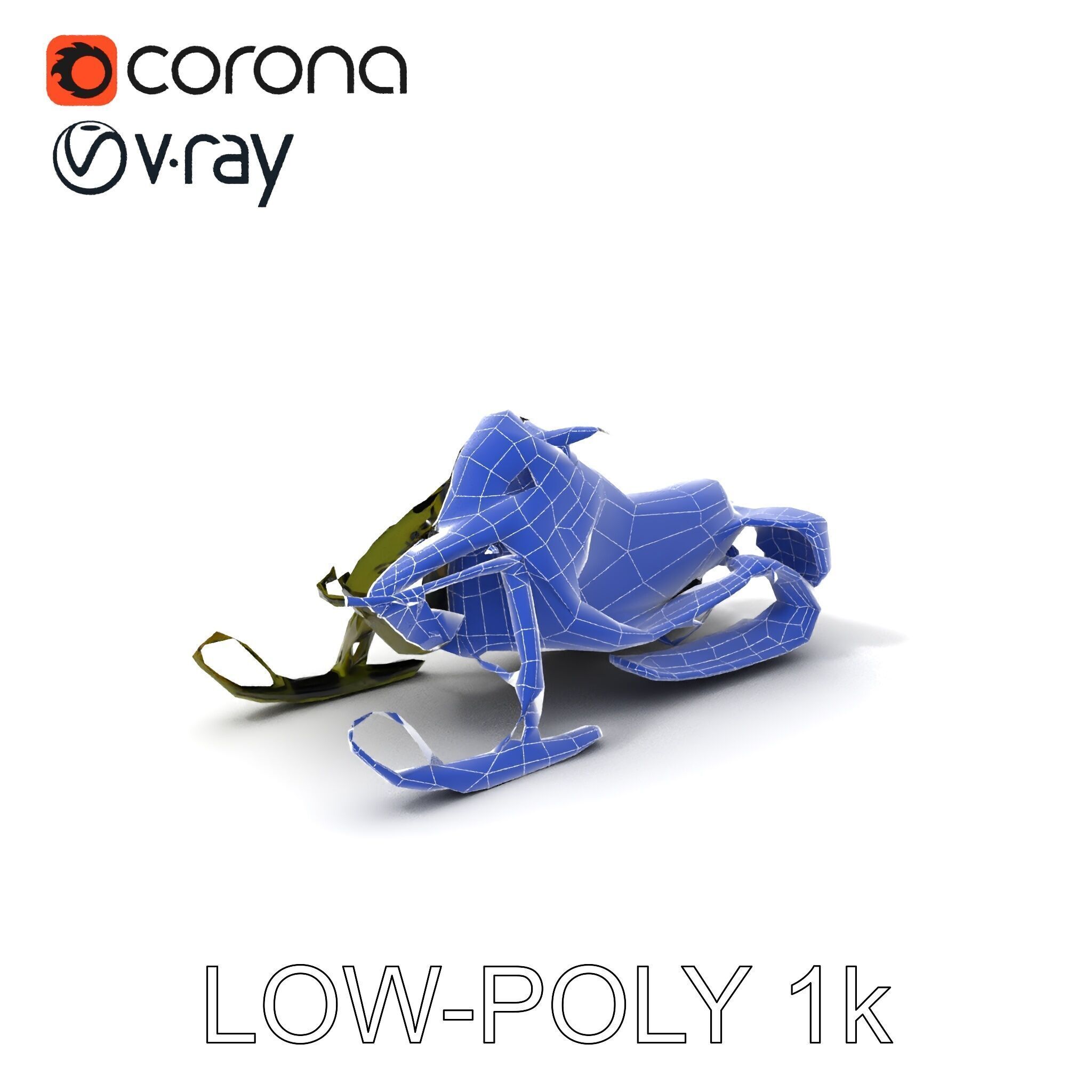 HighPerformance Snowmobile Model Pack Low-poly 3D model_12