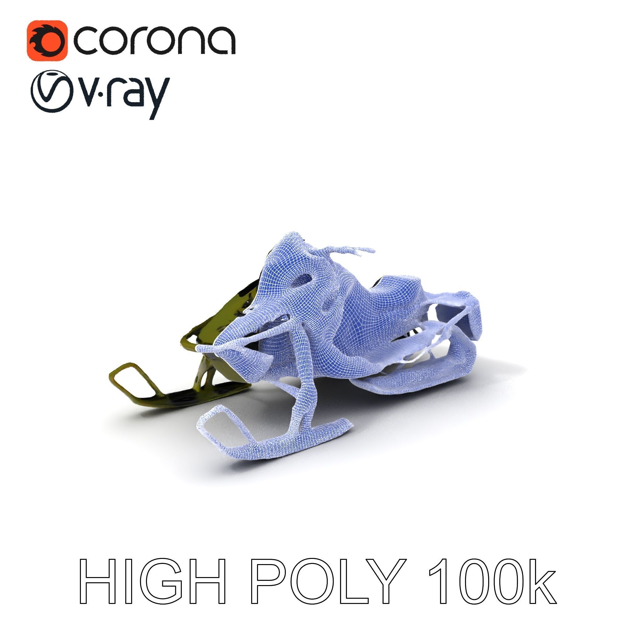 HighPerformance Snowmobile Model Pack Low-poly 3D model_3