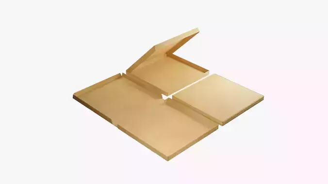 12-inch Pizza Boxes Kraft Paper Mockup