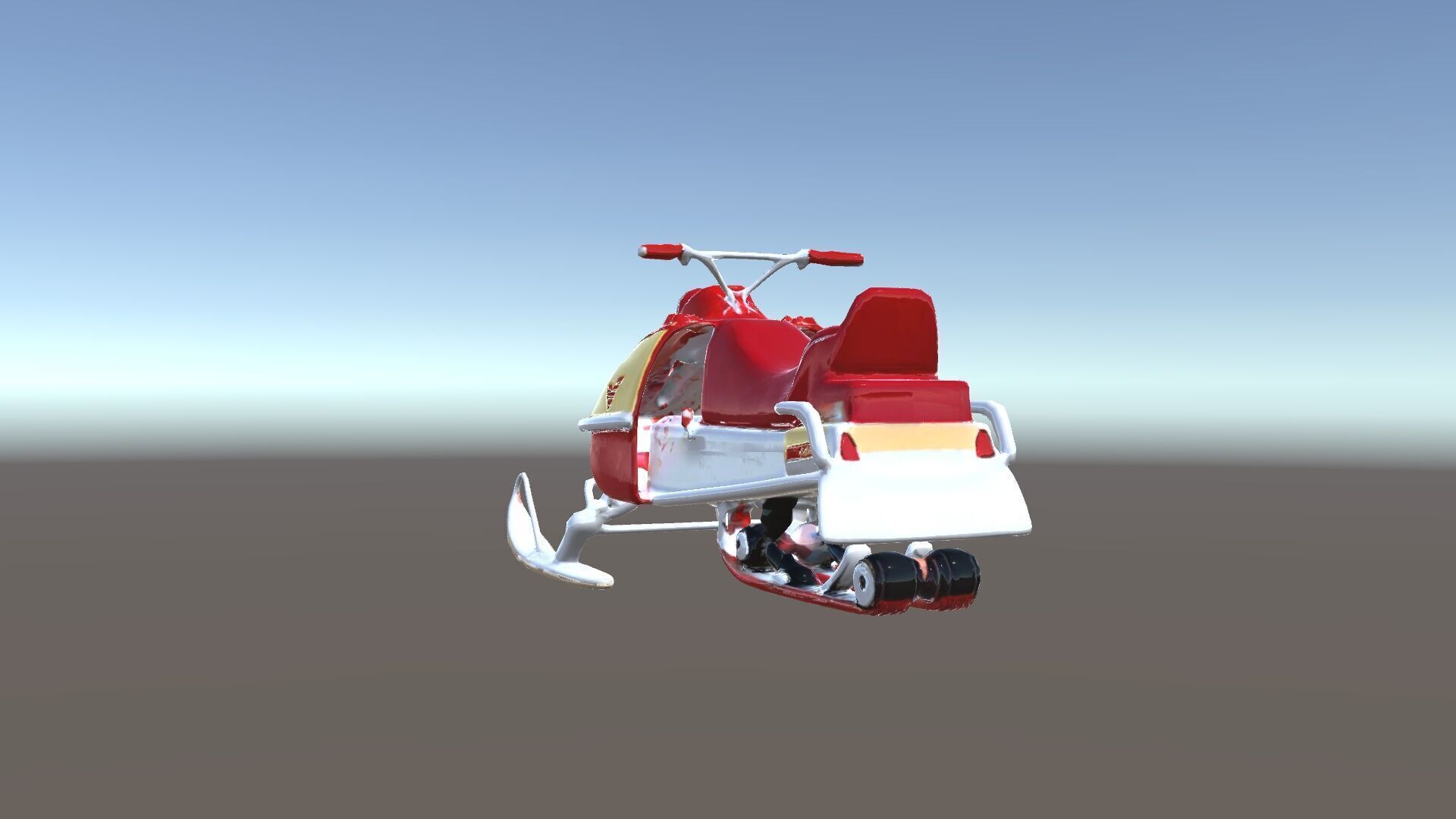 Classic Red Snowmobile D Model Pack with Three Levels of Detail Low-poly 3D model_33