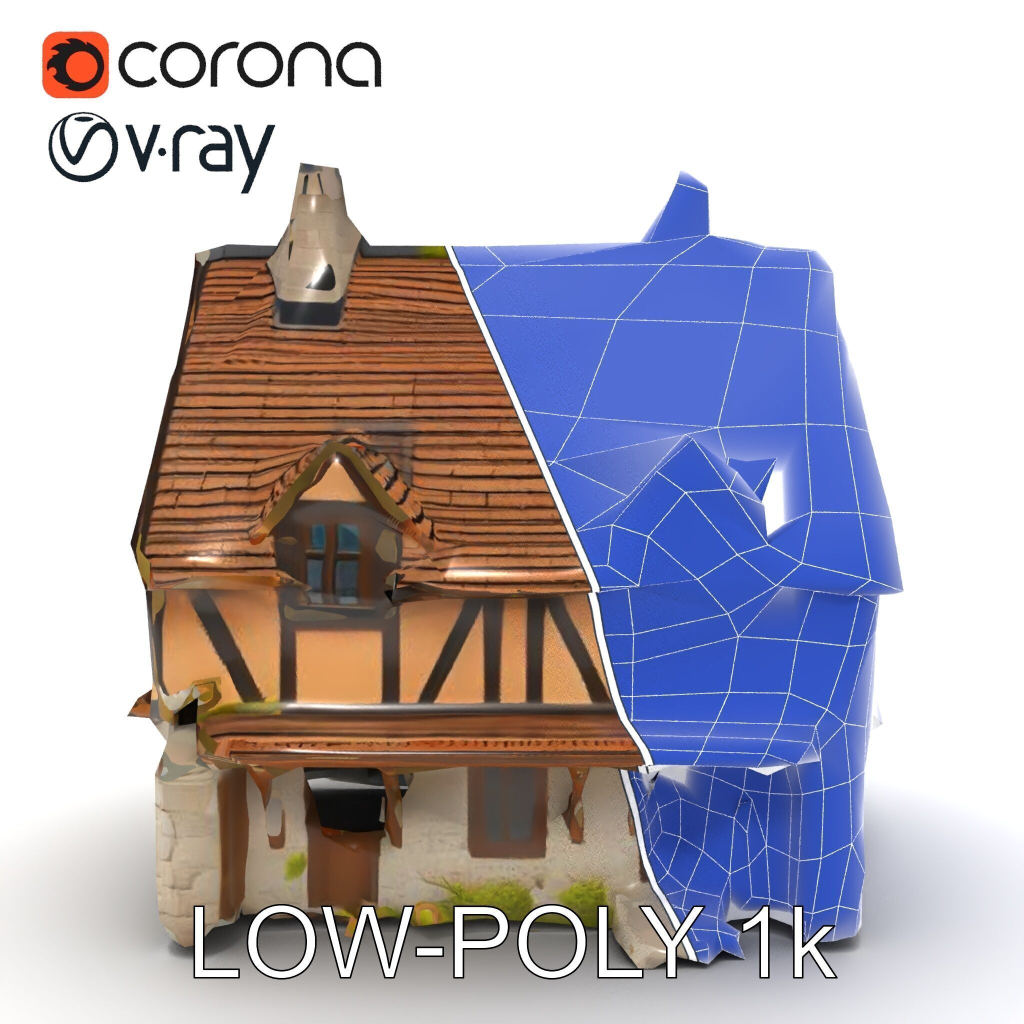 Medieval Cottage House Model Pack Low-poly 3D model_21