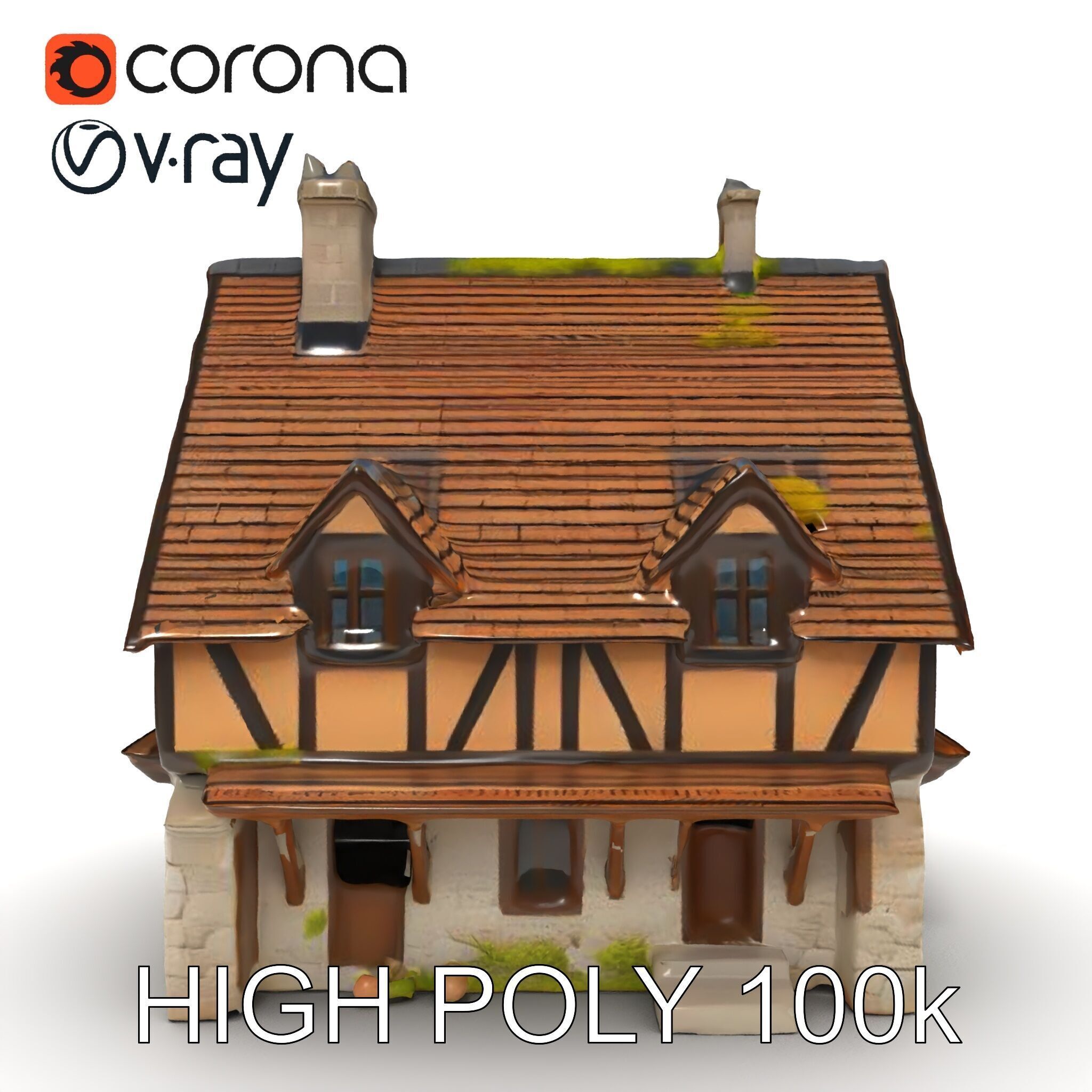 Medieval Cottage House Model Pack Low-poly 3D model_13