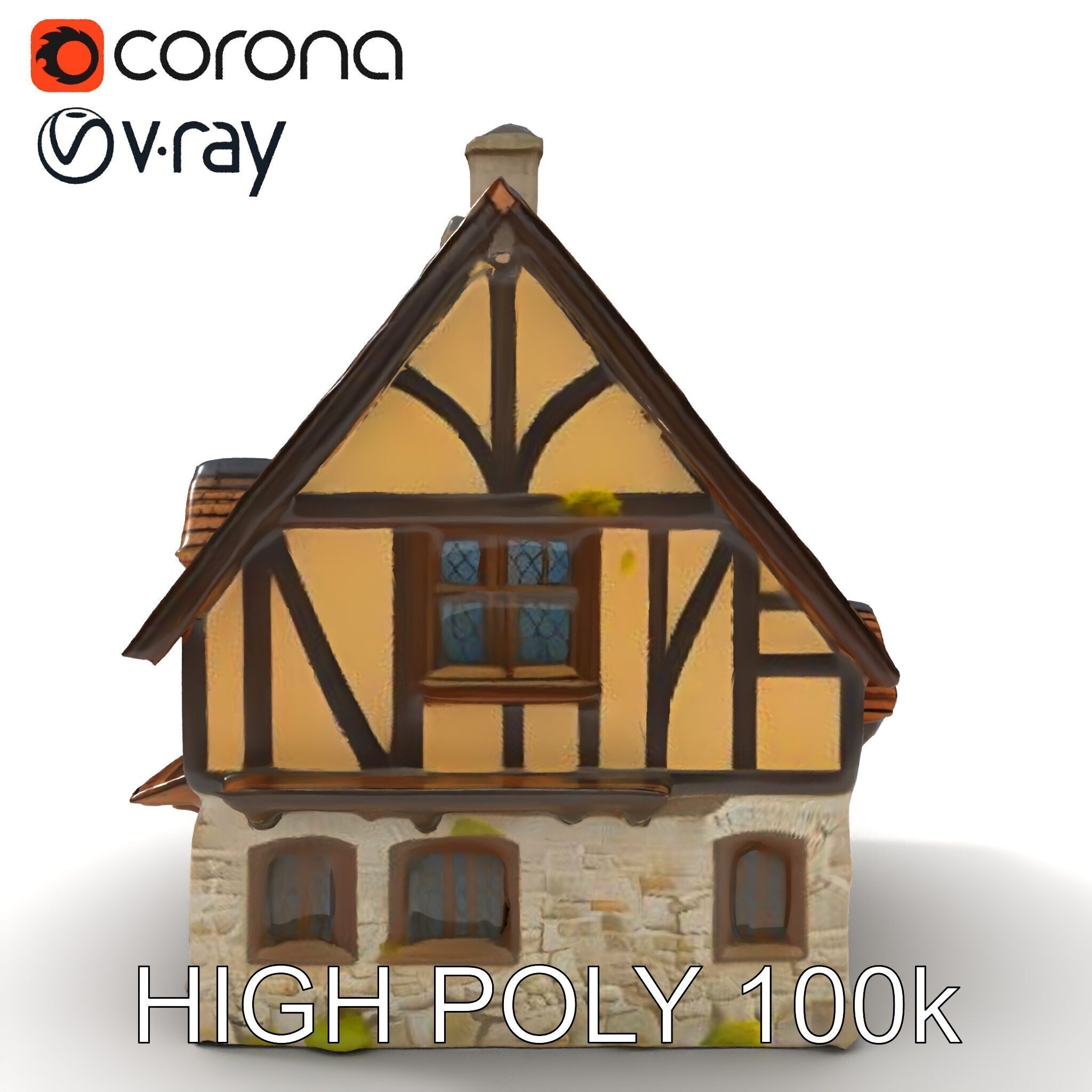 Medieval Cottage House Model Pack Low-poly 3D model_22