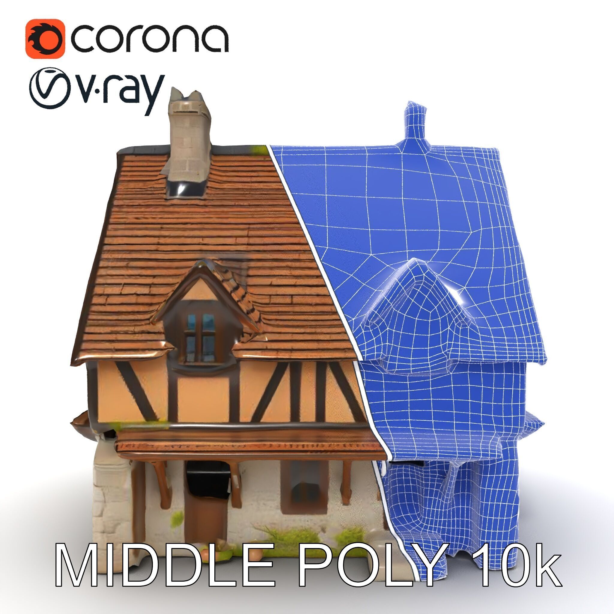 Medieval Cottage House Model Pack Low-poly 3D model_23
