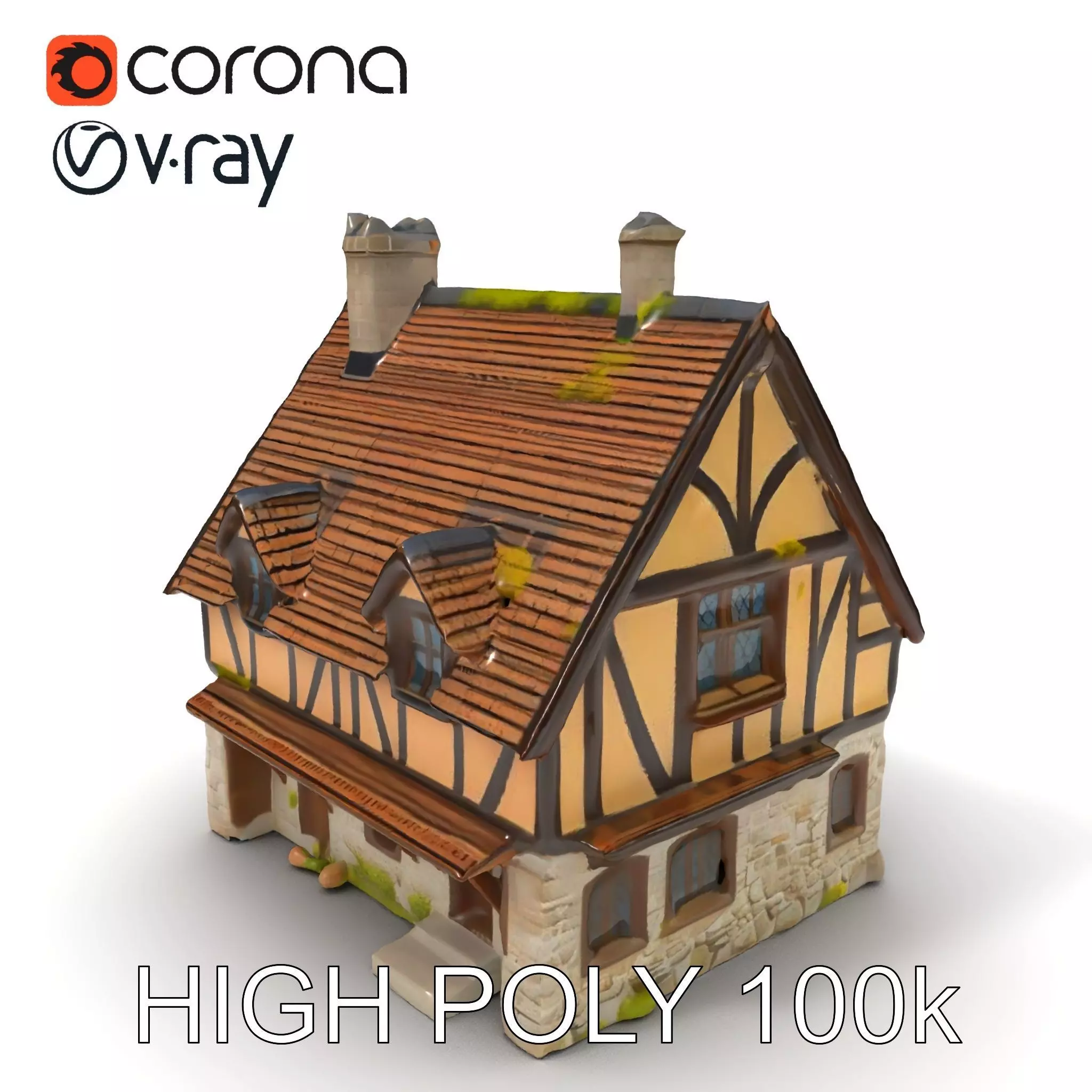 Medieval Cottage House Model Pack Low-poly 3D model_0