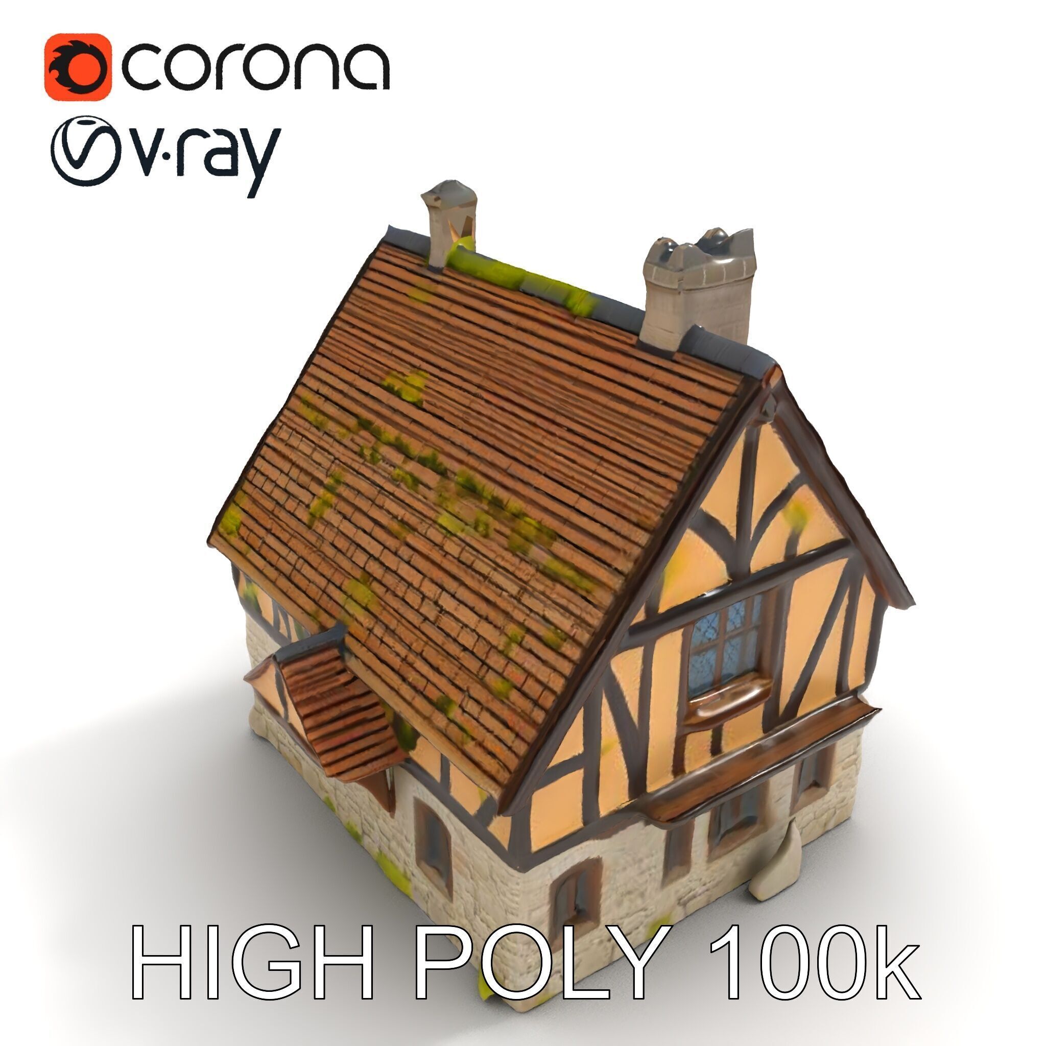 Medieval Cottage House Model Pack Low-poly 3D model_27