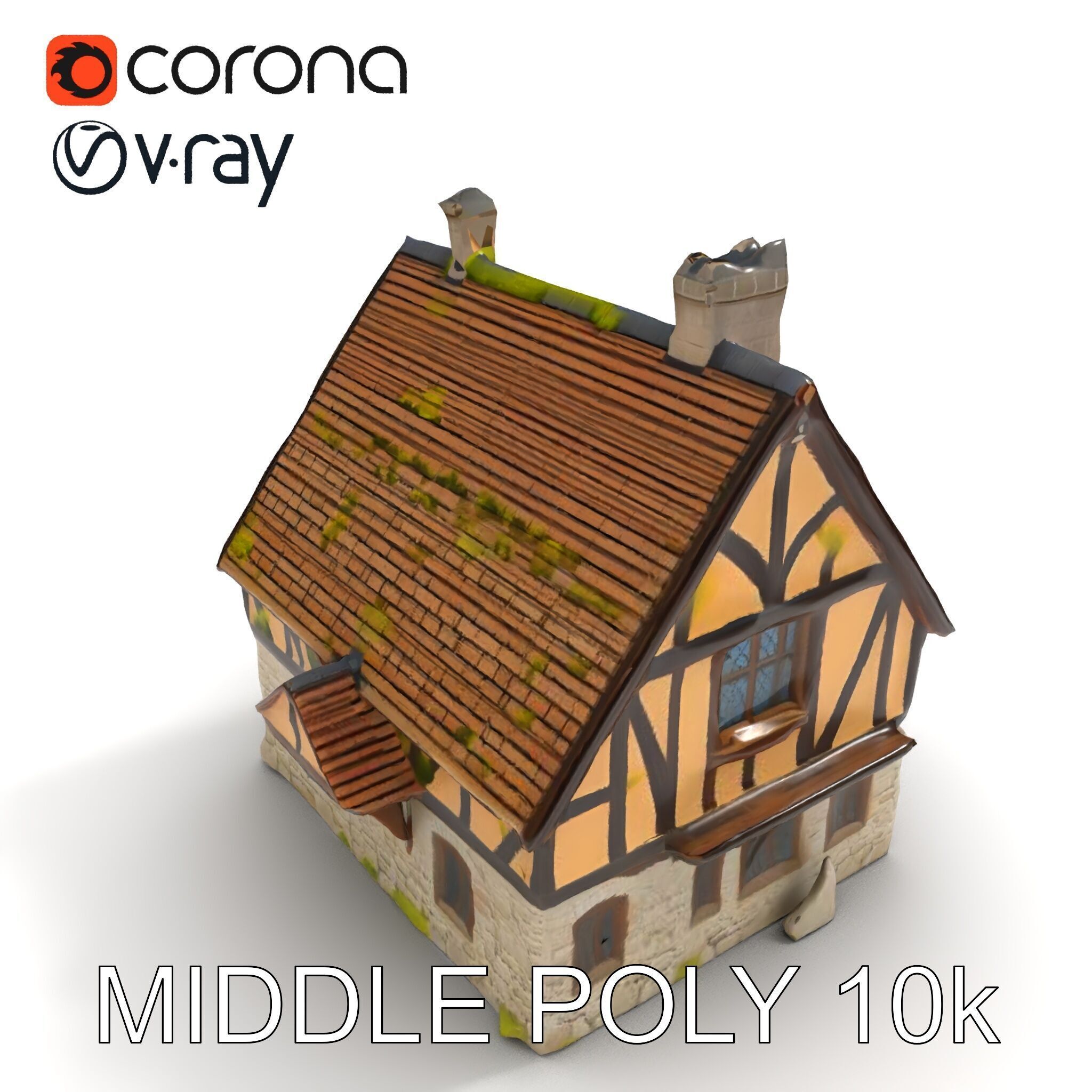 Medieval Cottage House Model Pack Low-poly 3D model_25