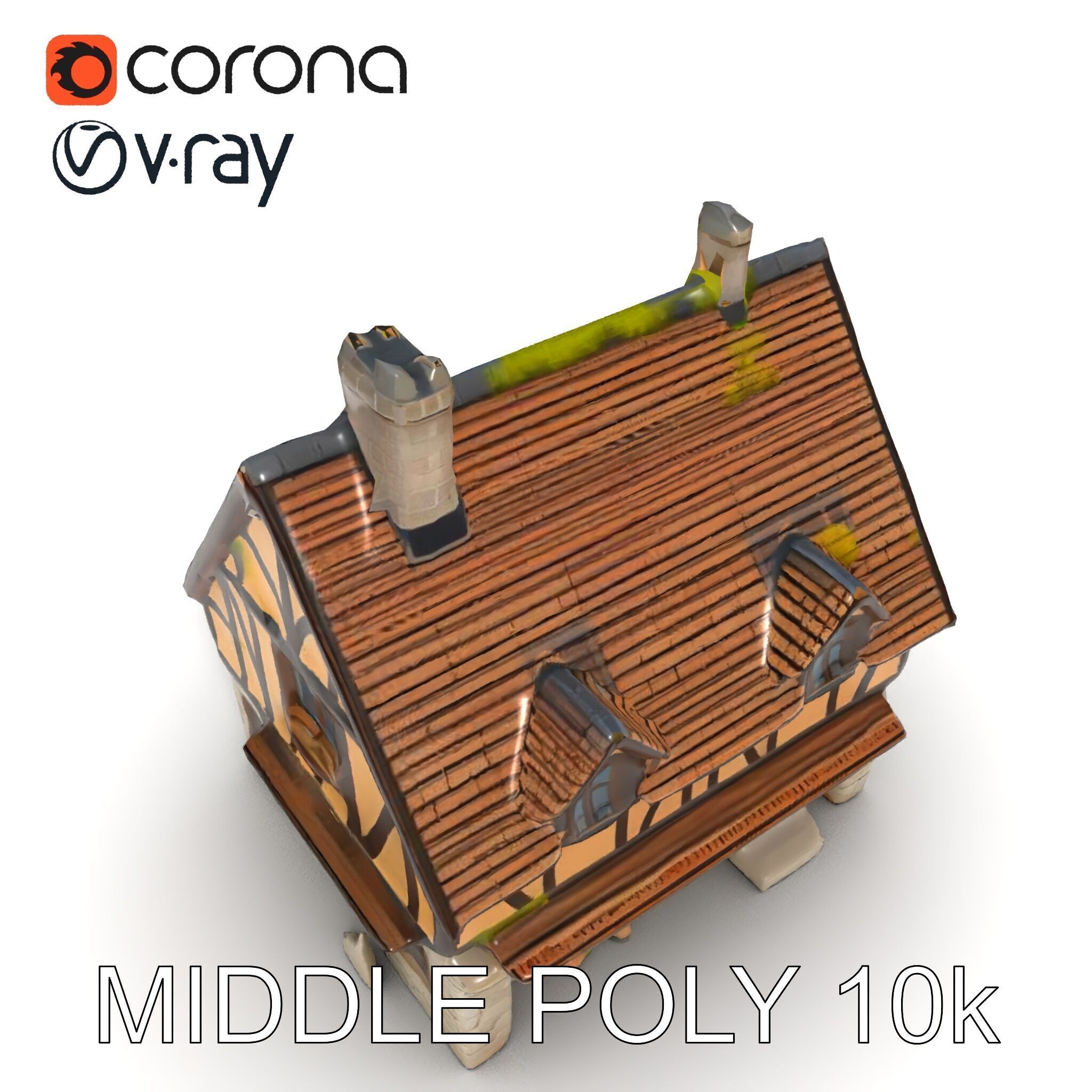 Medieval Cottage House Model Pack Low-poly 3D model_8