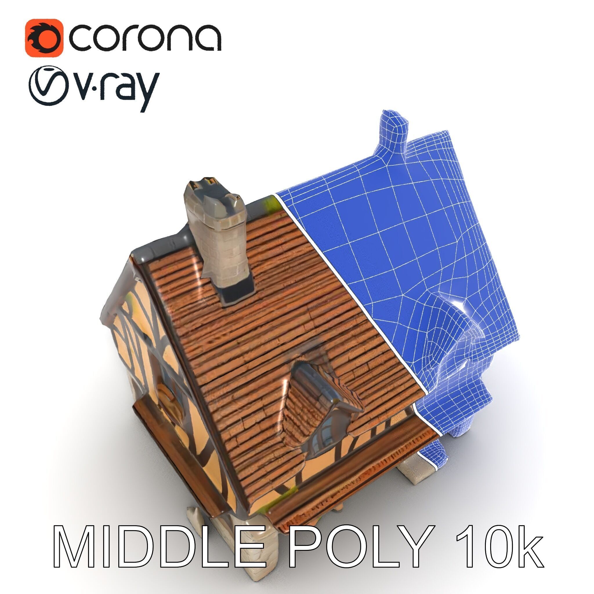 Medieval Cottage House Model Pack Low-poly 3D model_6