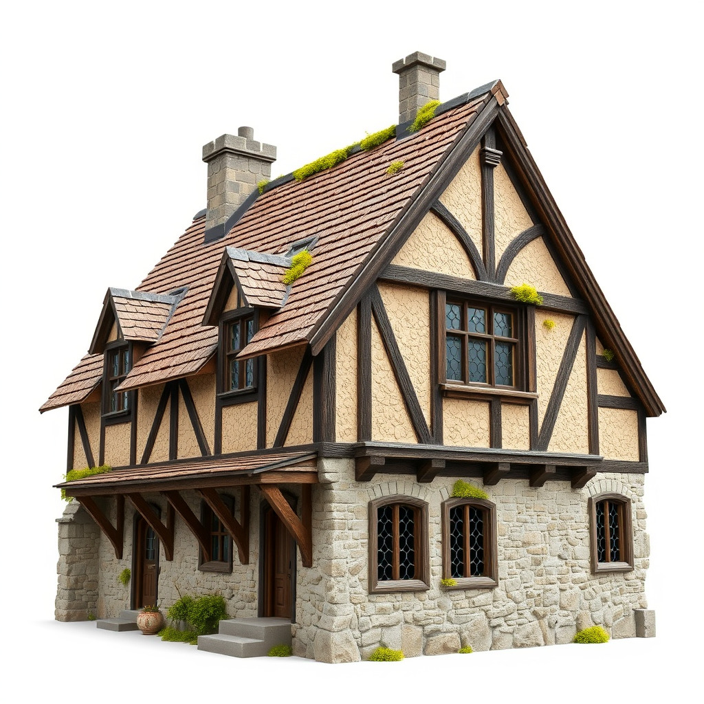 Medieval Cottage House Model Pack Low-poly 3D model_4