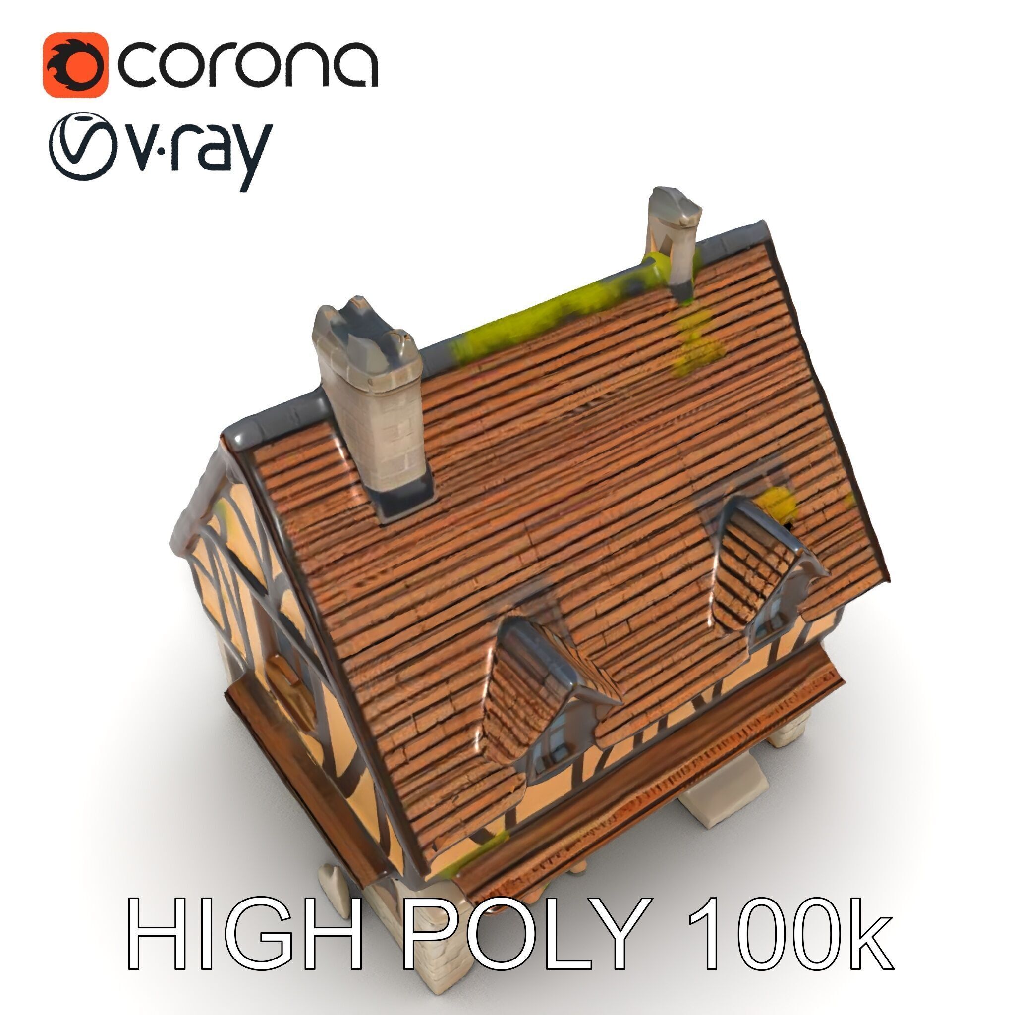 Medieval Cottage House Model Pack Low-poly 3D model_10