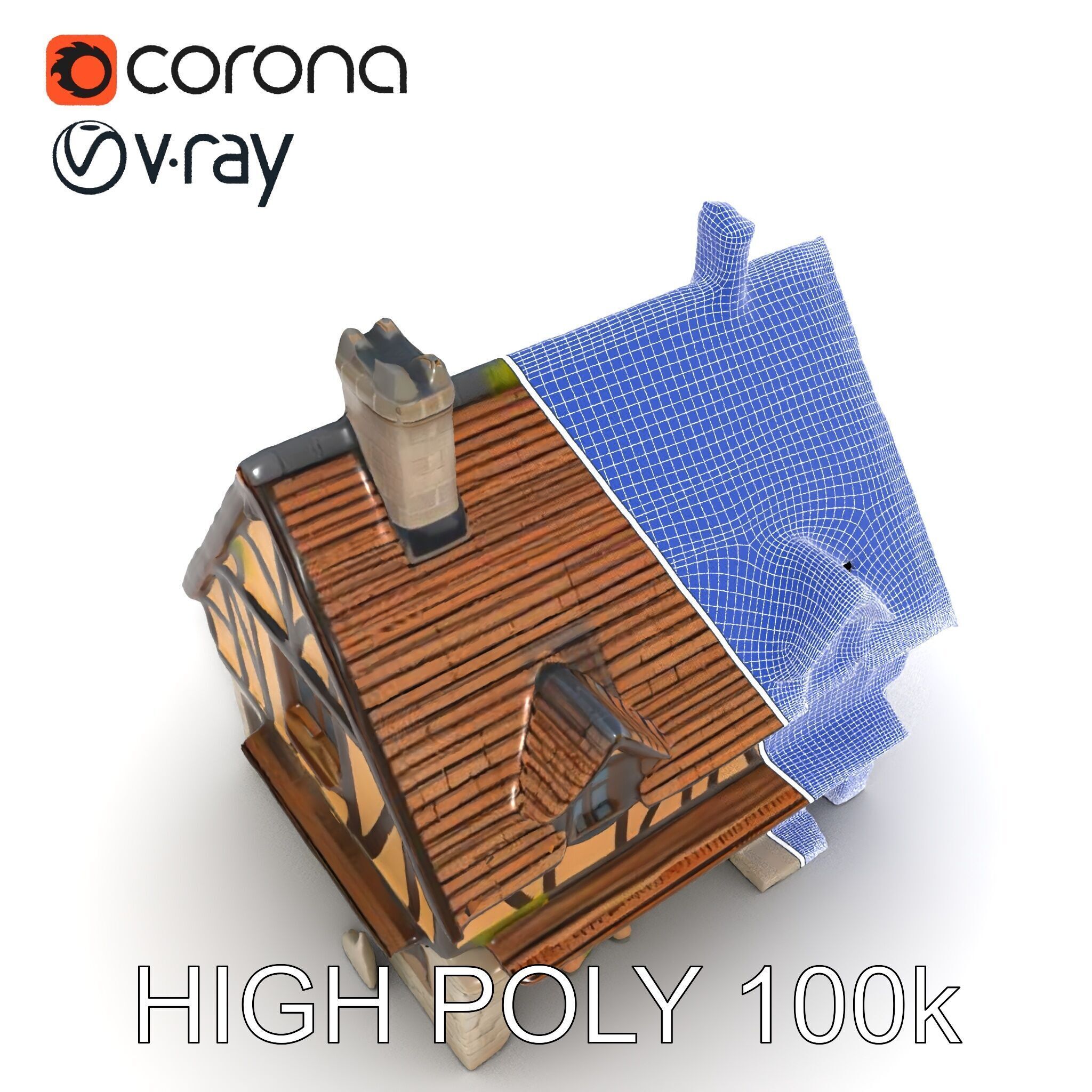 Medieval Cottage House Model Pack Low-poly 3D model_35