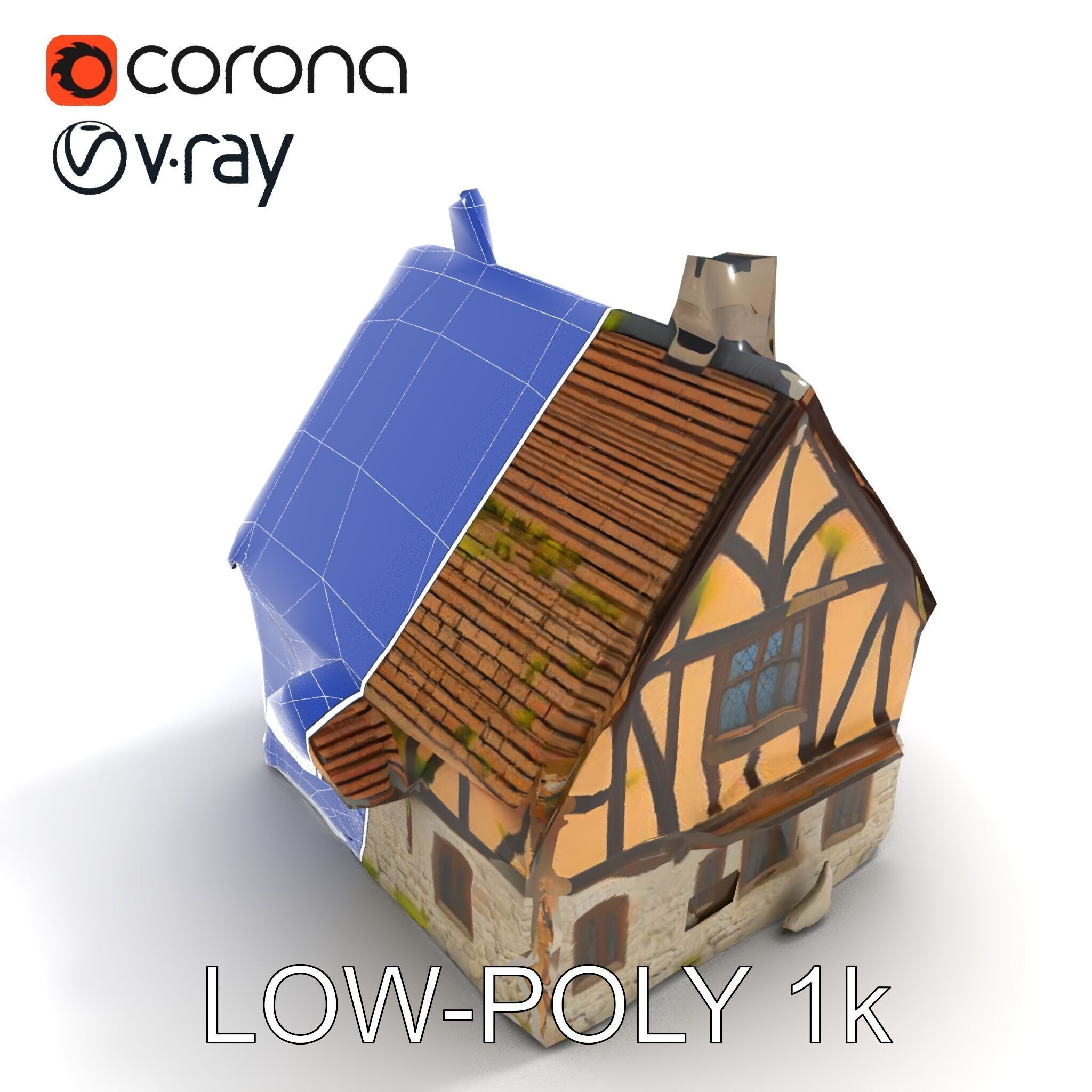 Medieval Cottage House Model Pack Low-poly 3D model_9