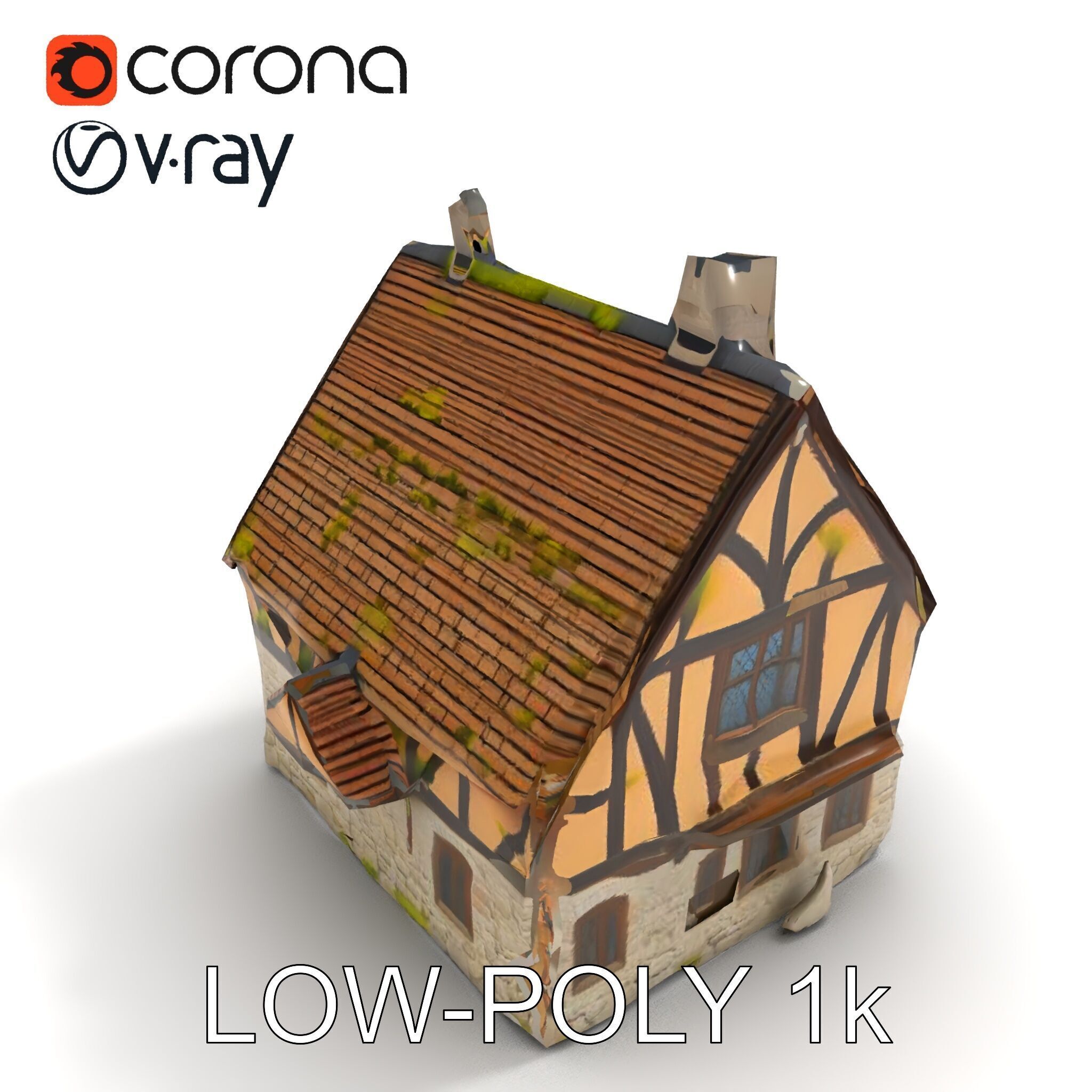 Medieval Cottage House Model Pack Low-poly 3D model_29