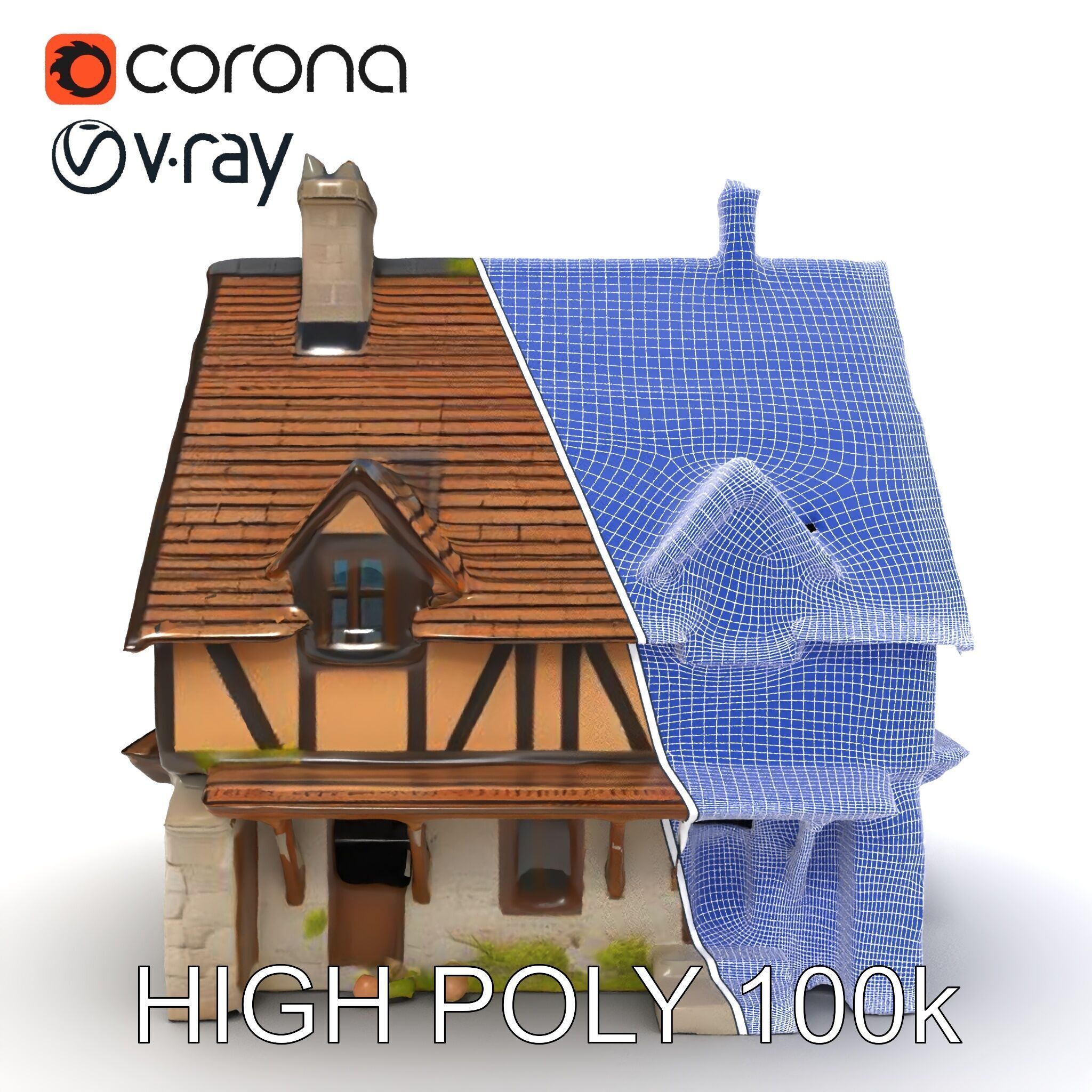 Medieval Cottage House Model Pack Low-poly 3D model_30