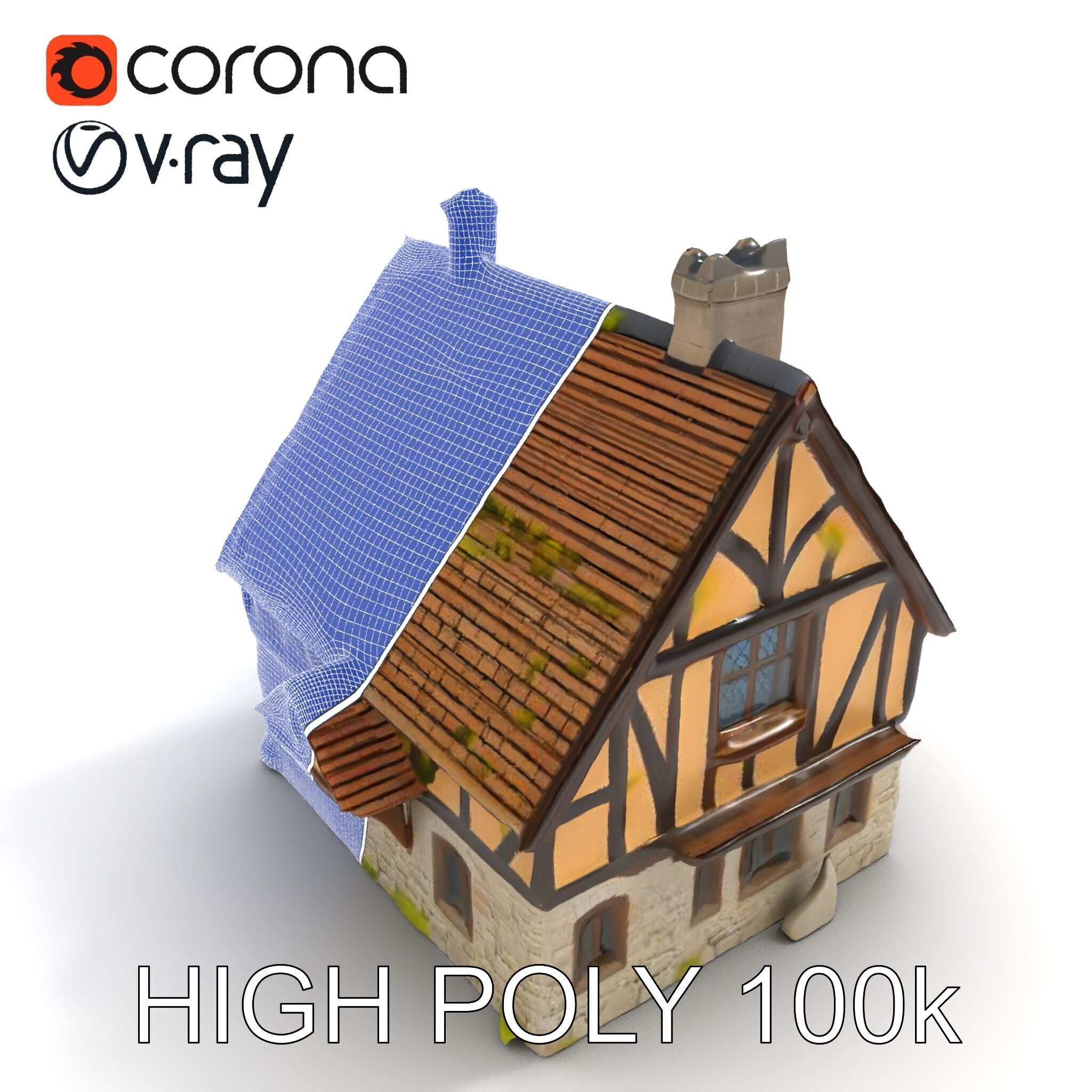 Medieval Cottage House Model Pack Low-poly 3D model_16