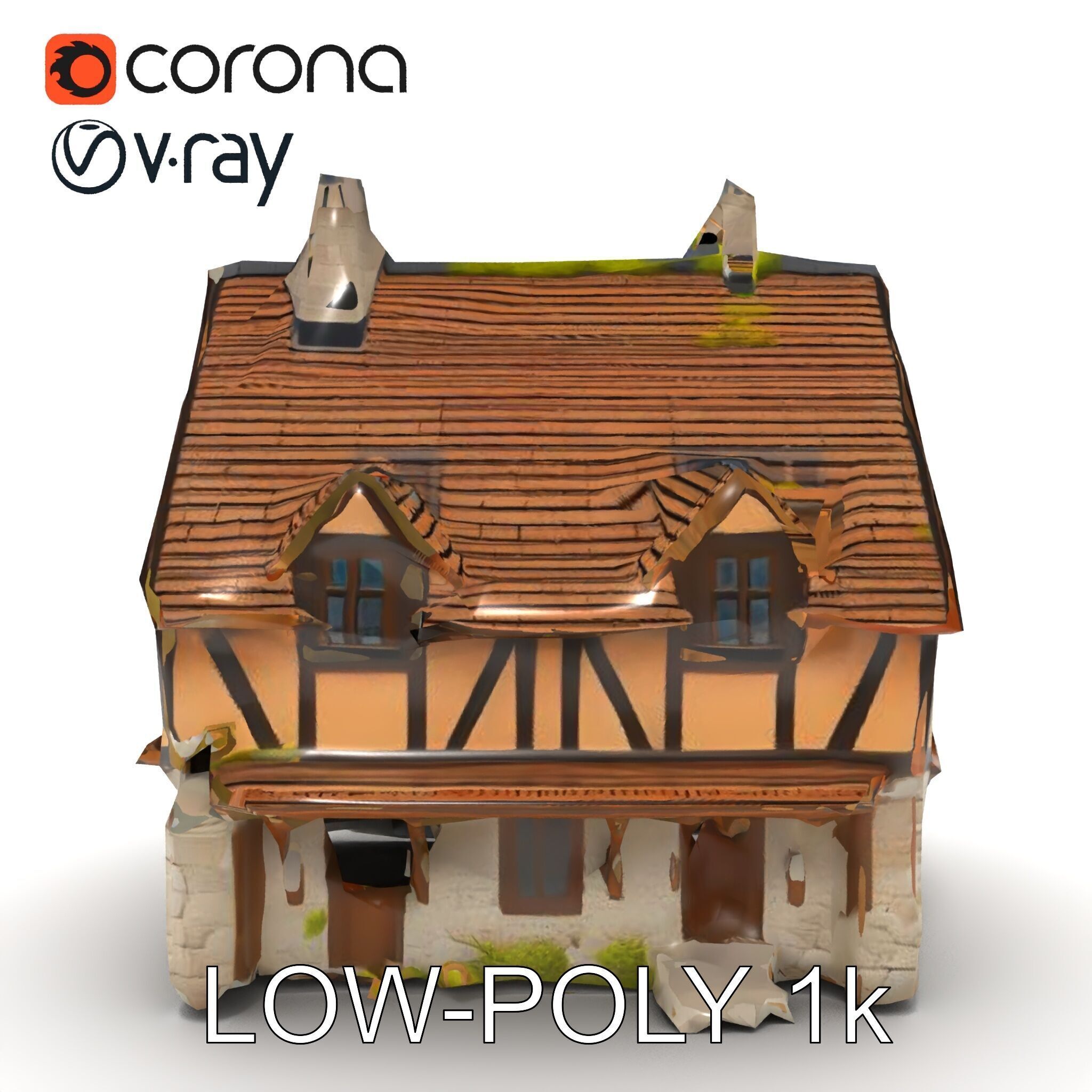 Medieval Cottage House Model Pack Low-poly 3D model_34