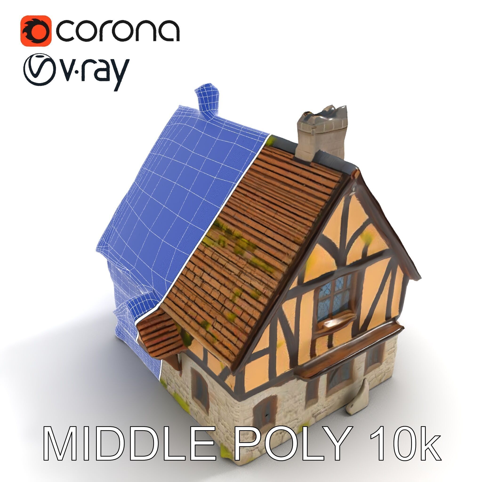 Medieval Cottage House Model Pack Low-poly 3D model_14