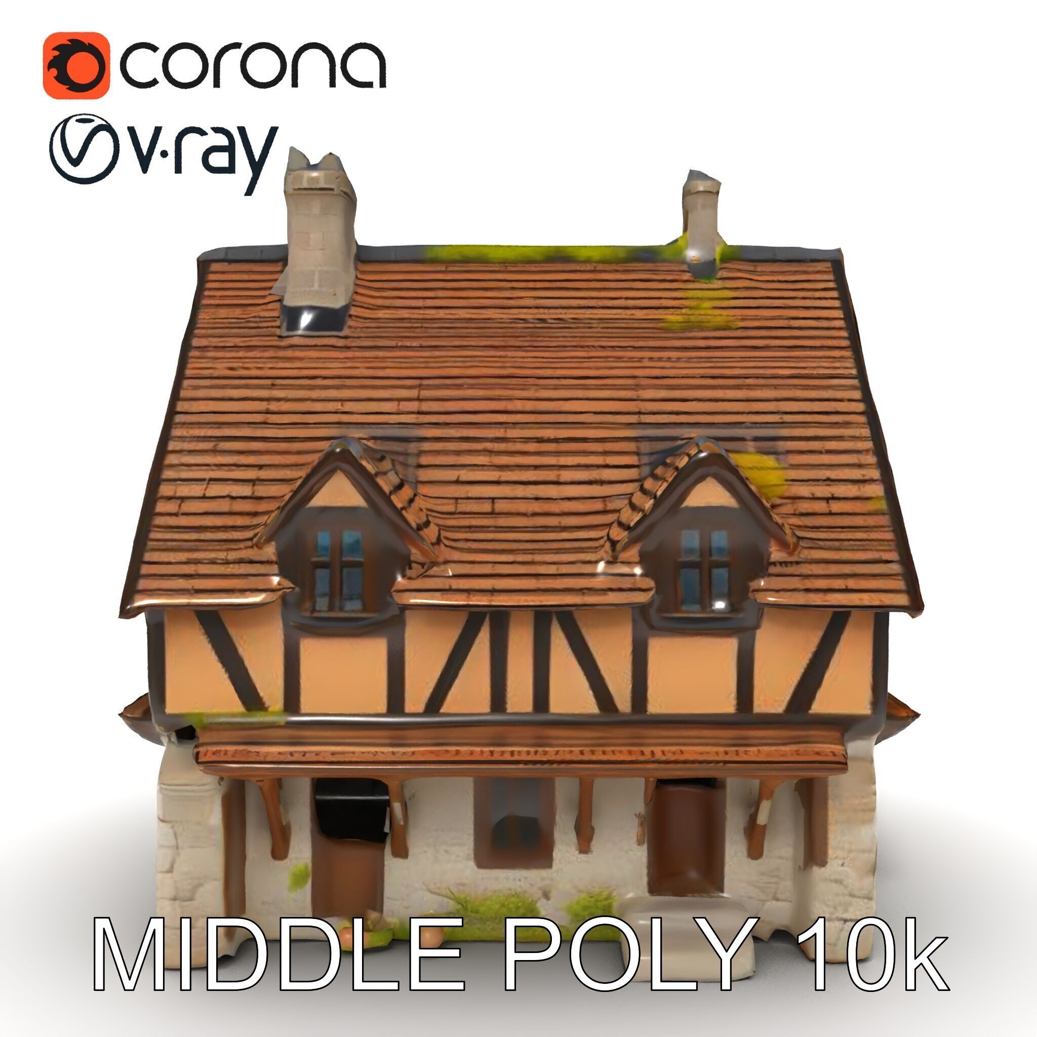 Medieval Cottage House Model Pack Low-poly 3D model_17