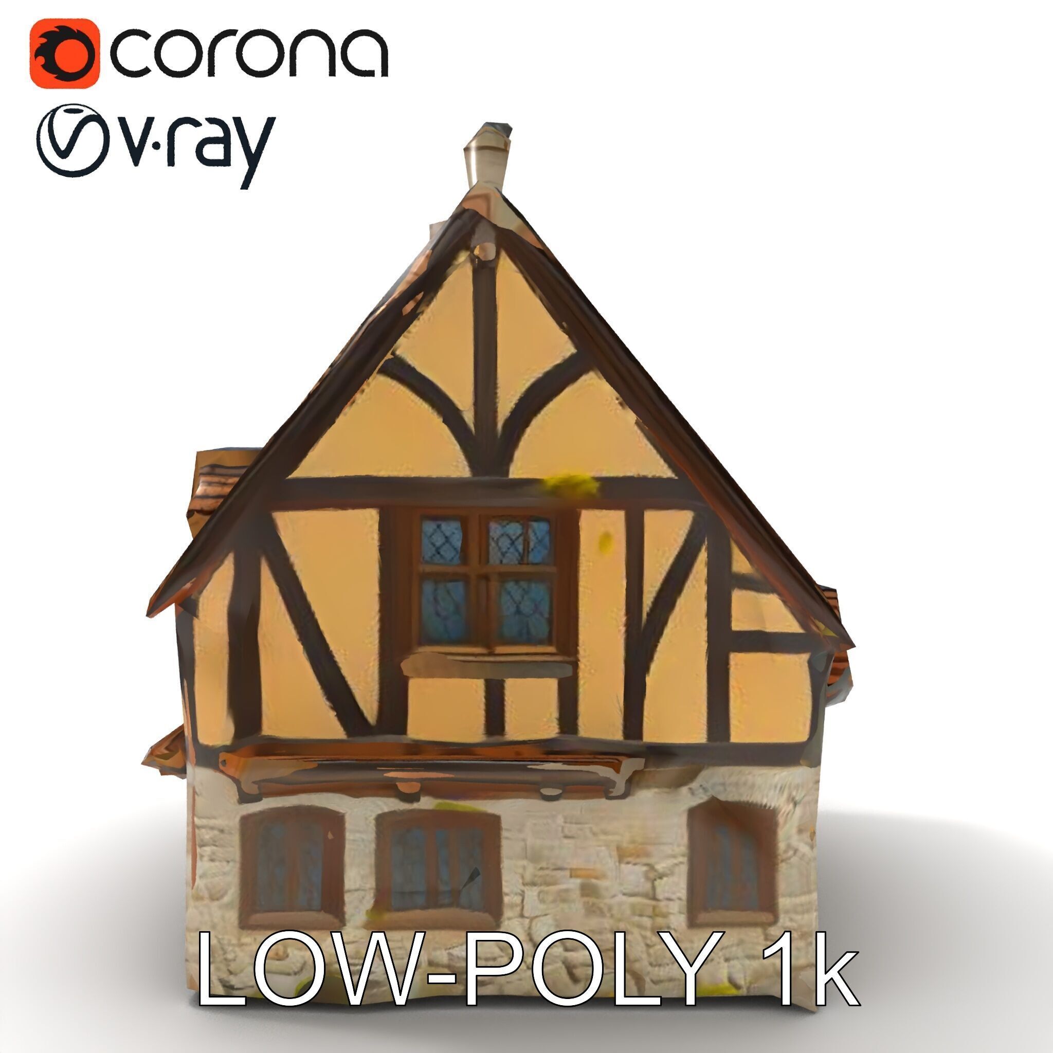 Medieval Cottage House Model Pack Low-poly 3D model_15