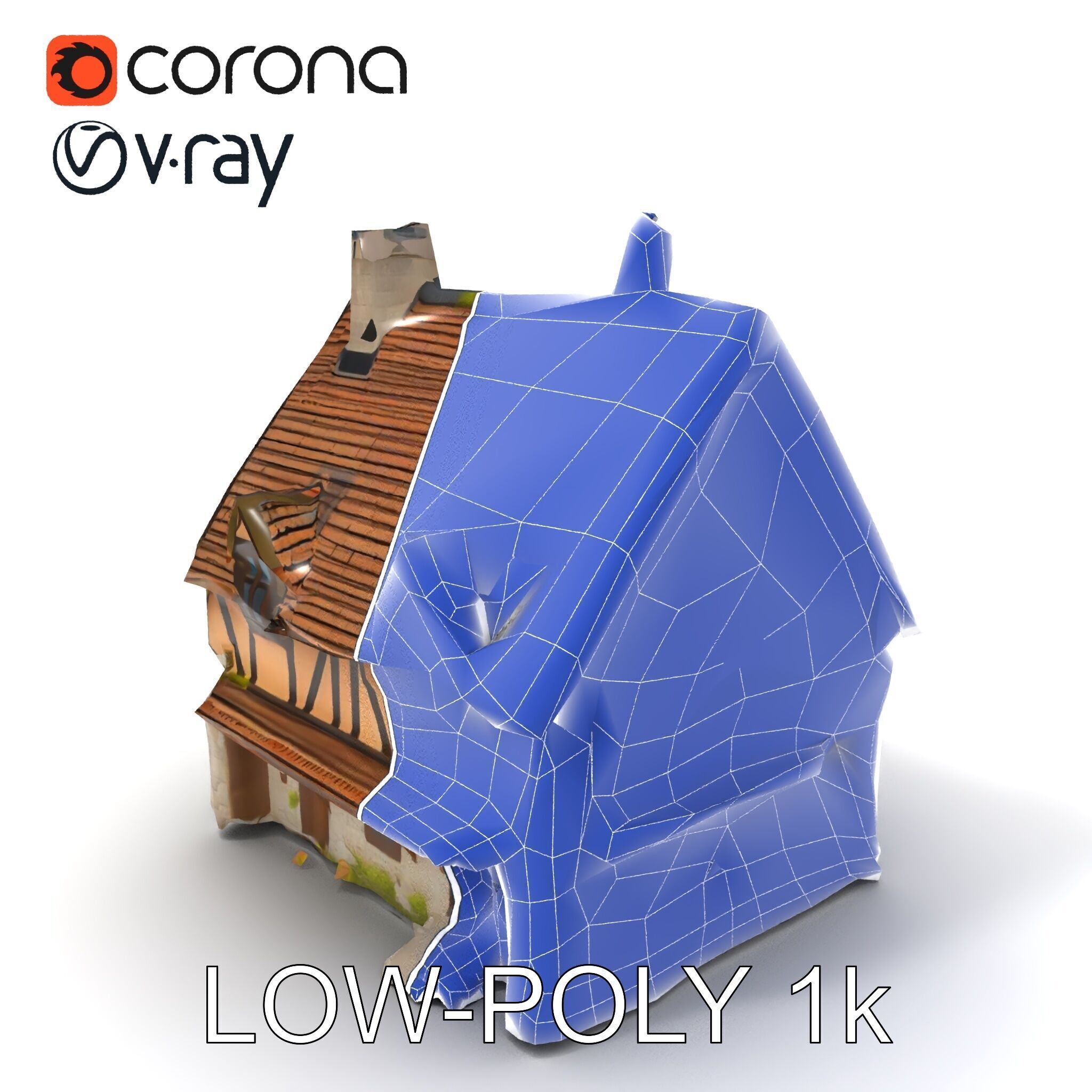 Medieval Cottage House Model Pack Low-poly 3D model_32