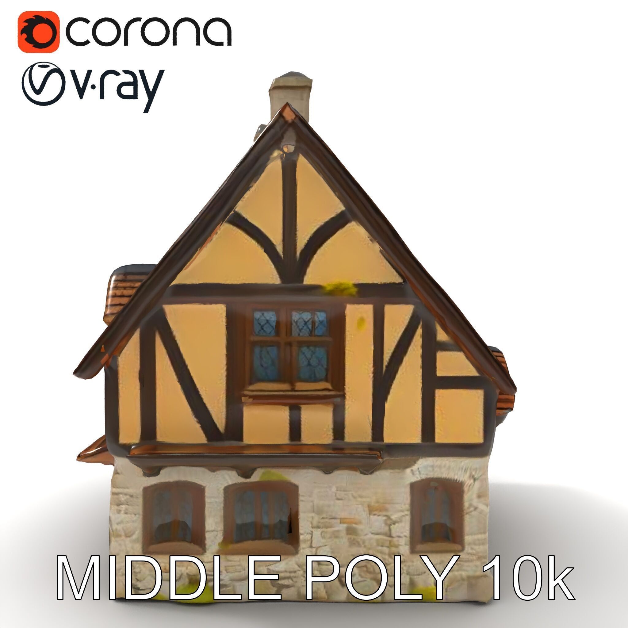 Medieval Cottage House Model Pack Low-poly 3D model_11
