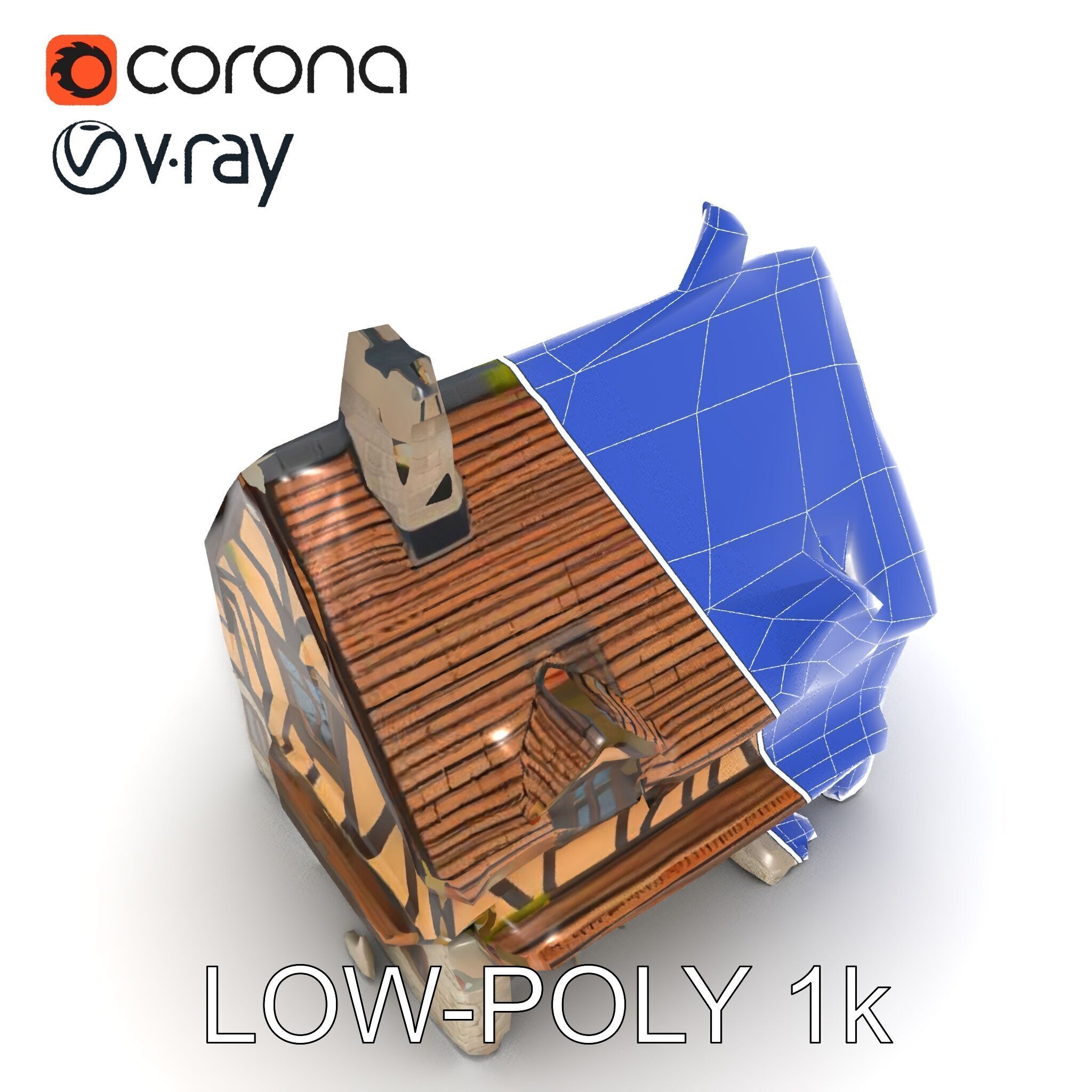 Medieval Cottage House Model Pack Low-poly 3D model_7