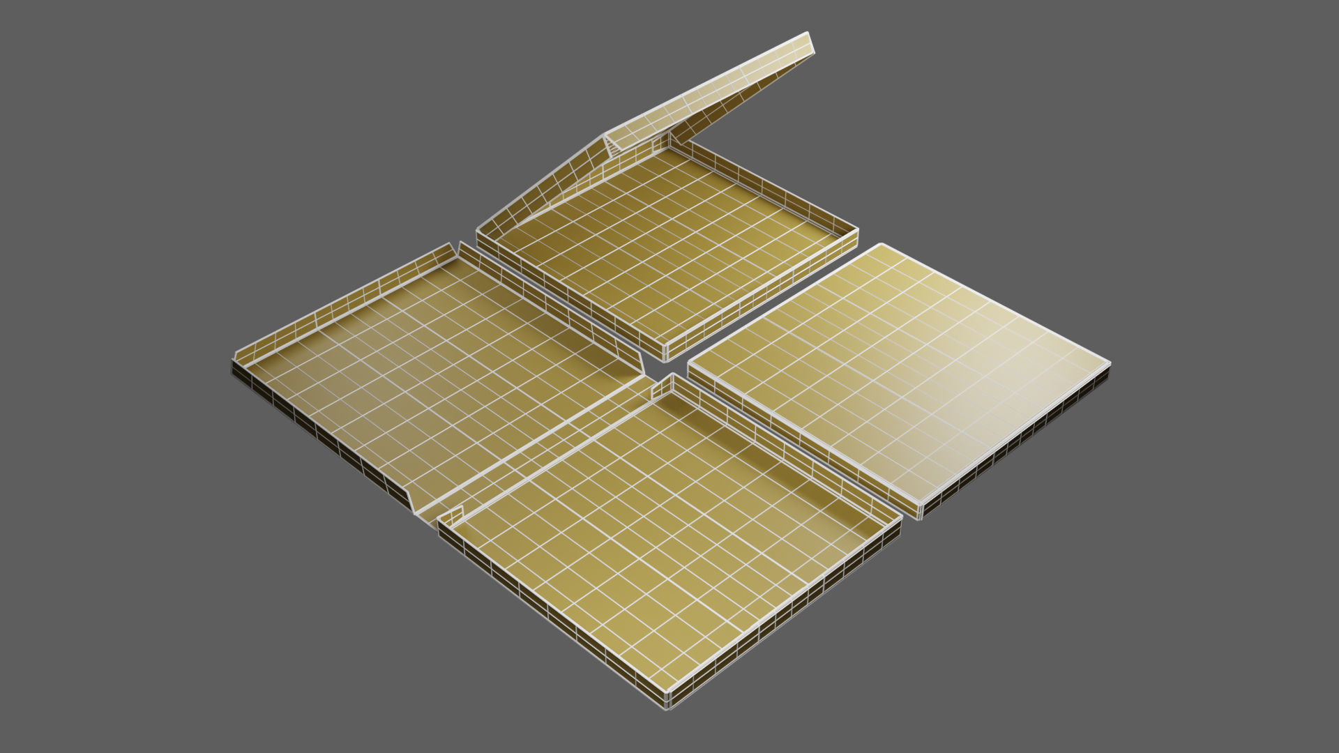 12-inch Pizza Boxes White Paper Mockup 3D Model Collection_24