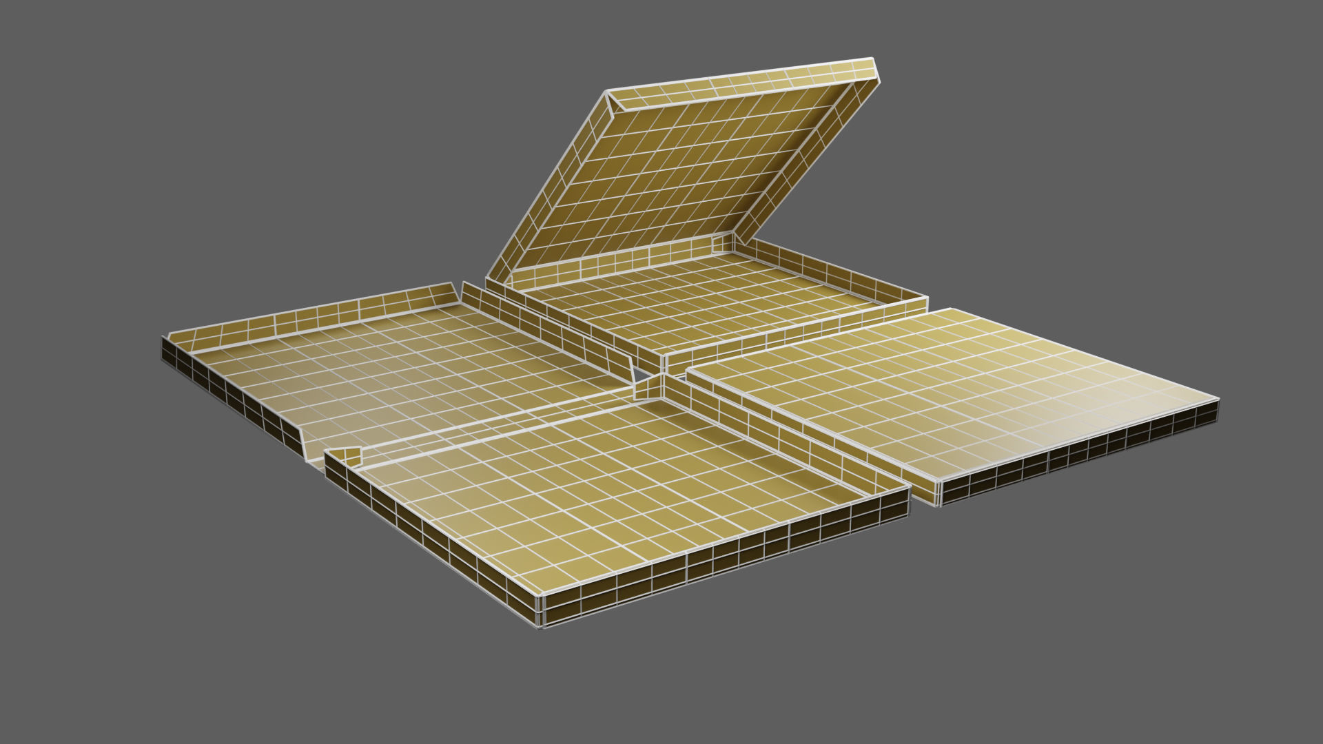 12-inch Pizza Boxes White Paper Mockup 3D Model Collection_20