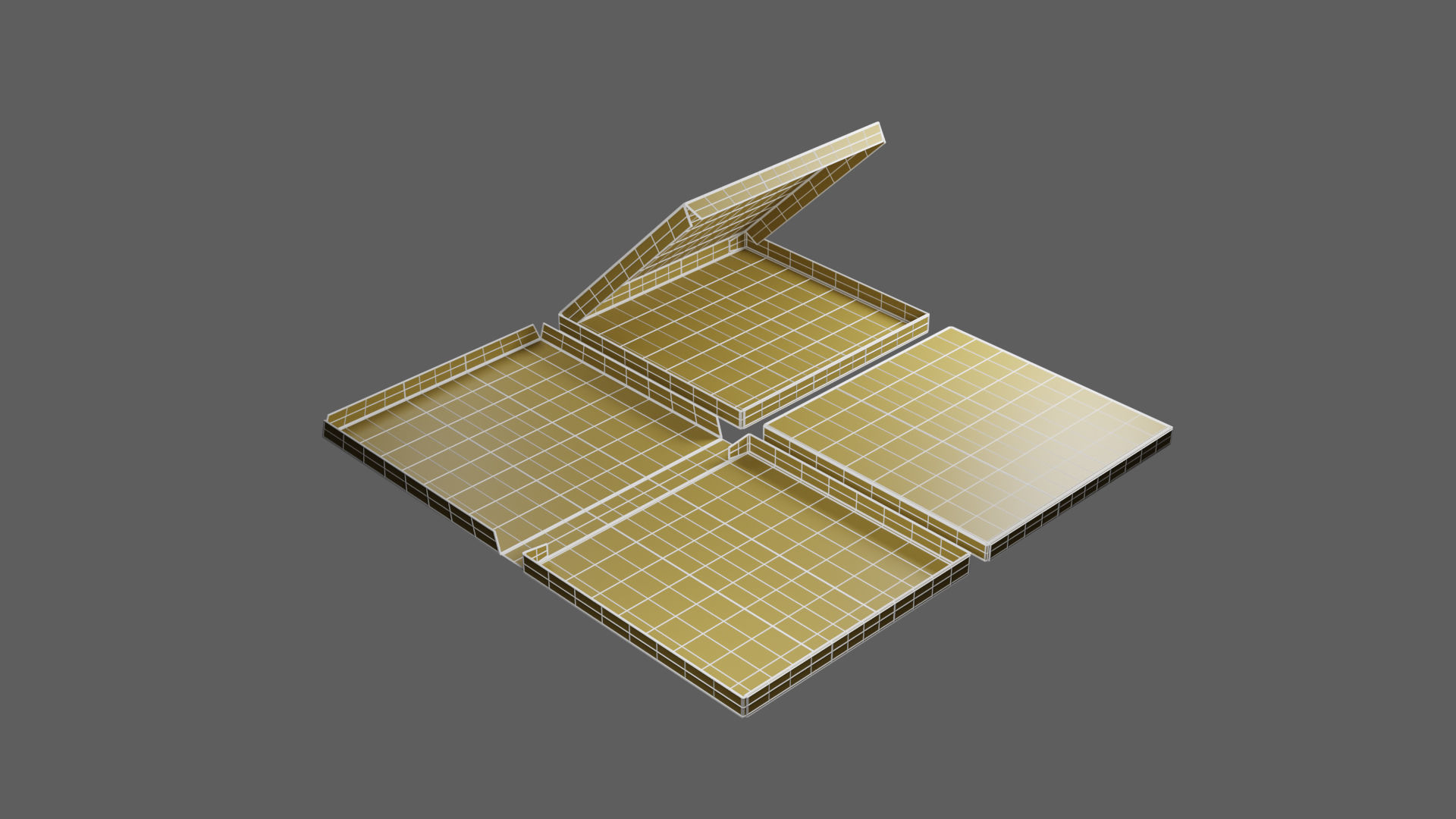 12-inch Pizza Boxes White Paper Mockup 3D Model Collection_19