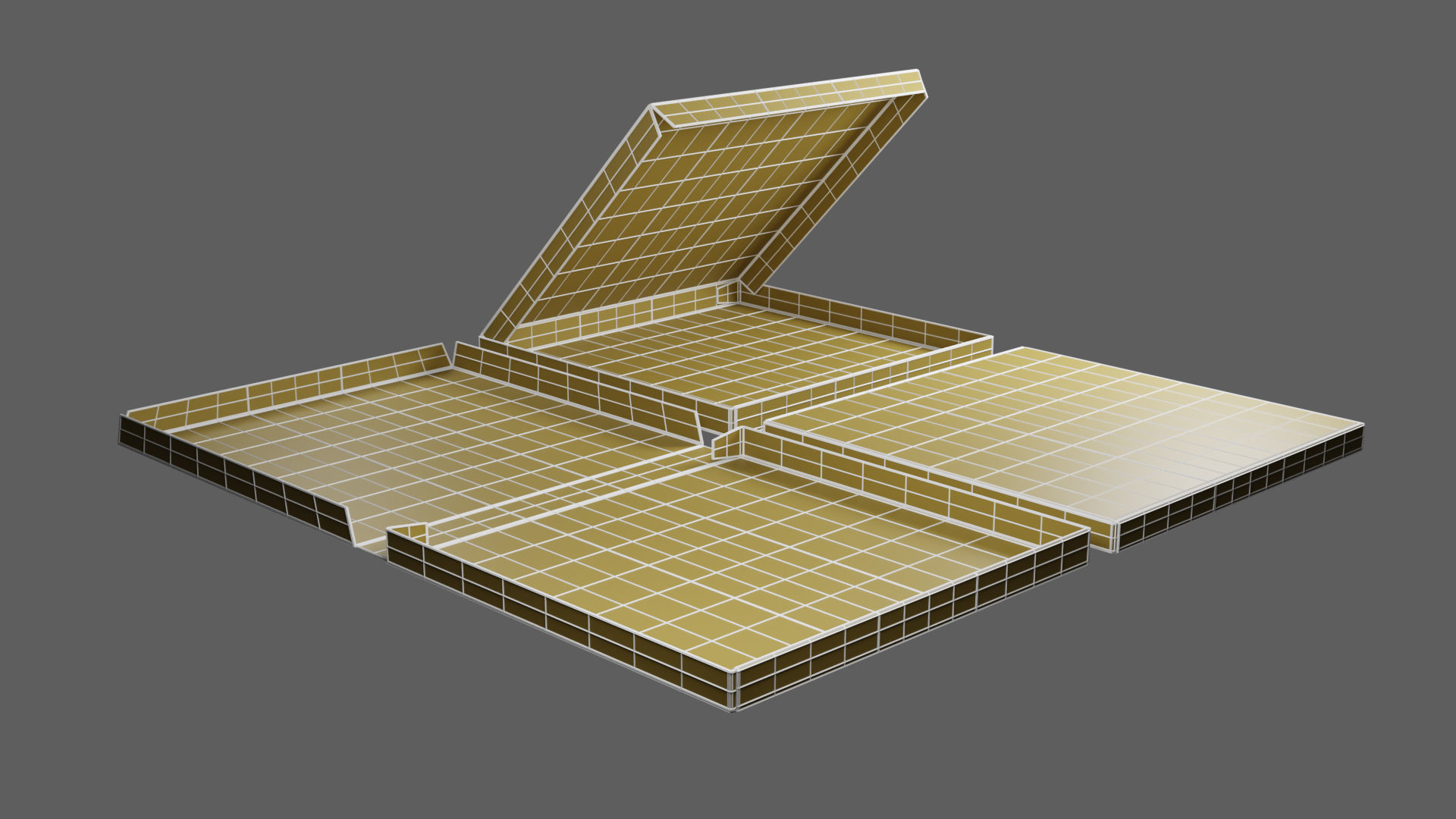 12-inch Pizza Boxes White Paper Mockup 3D Model Collection_23