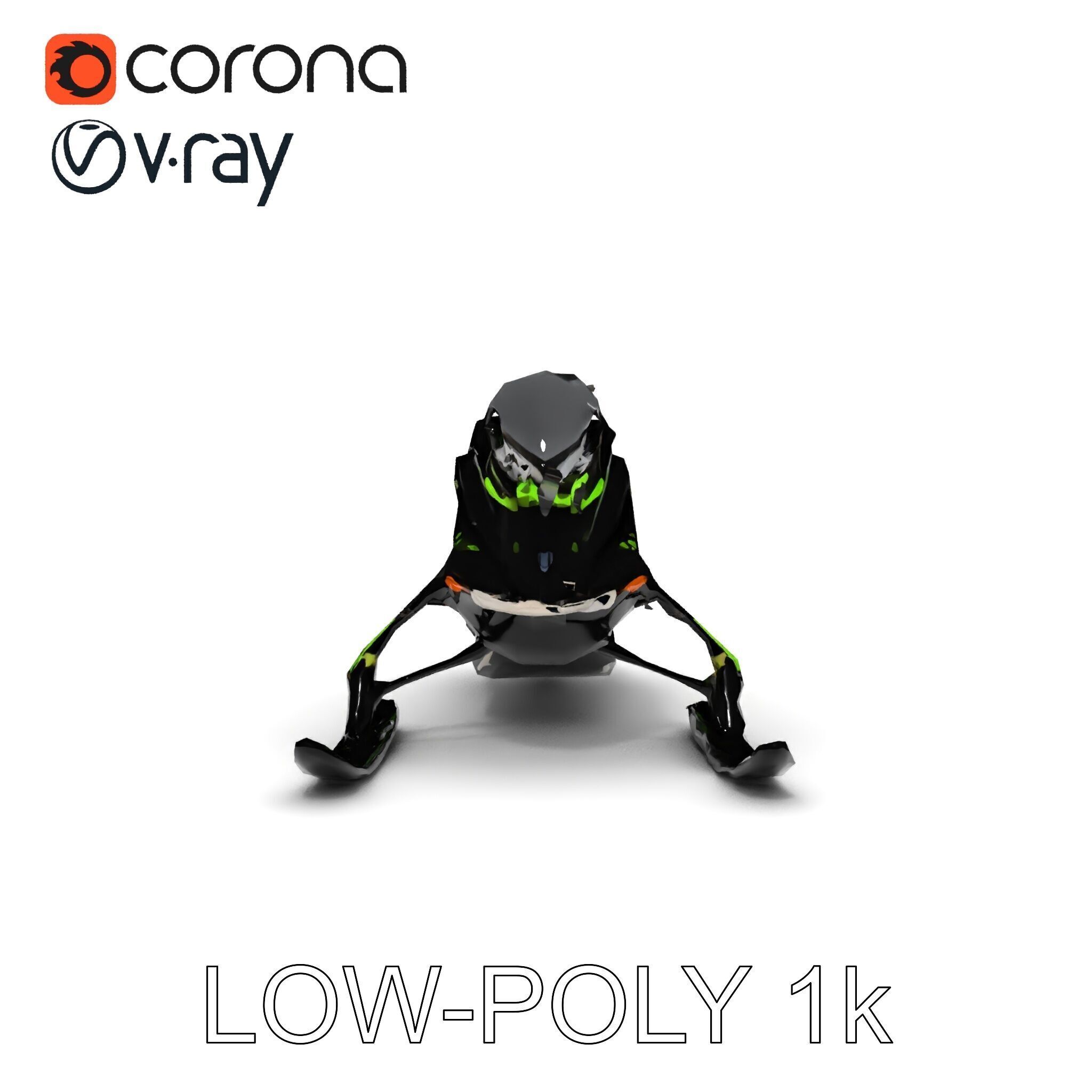 Snowmobile Model Pack with Detailed Features Low-poly 3D model_23