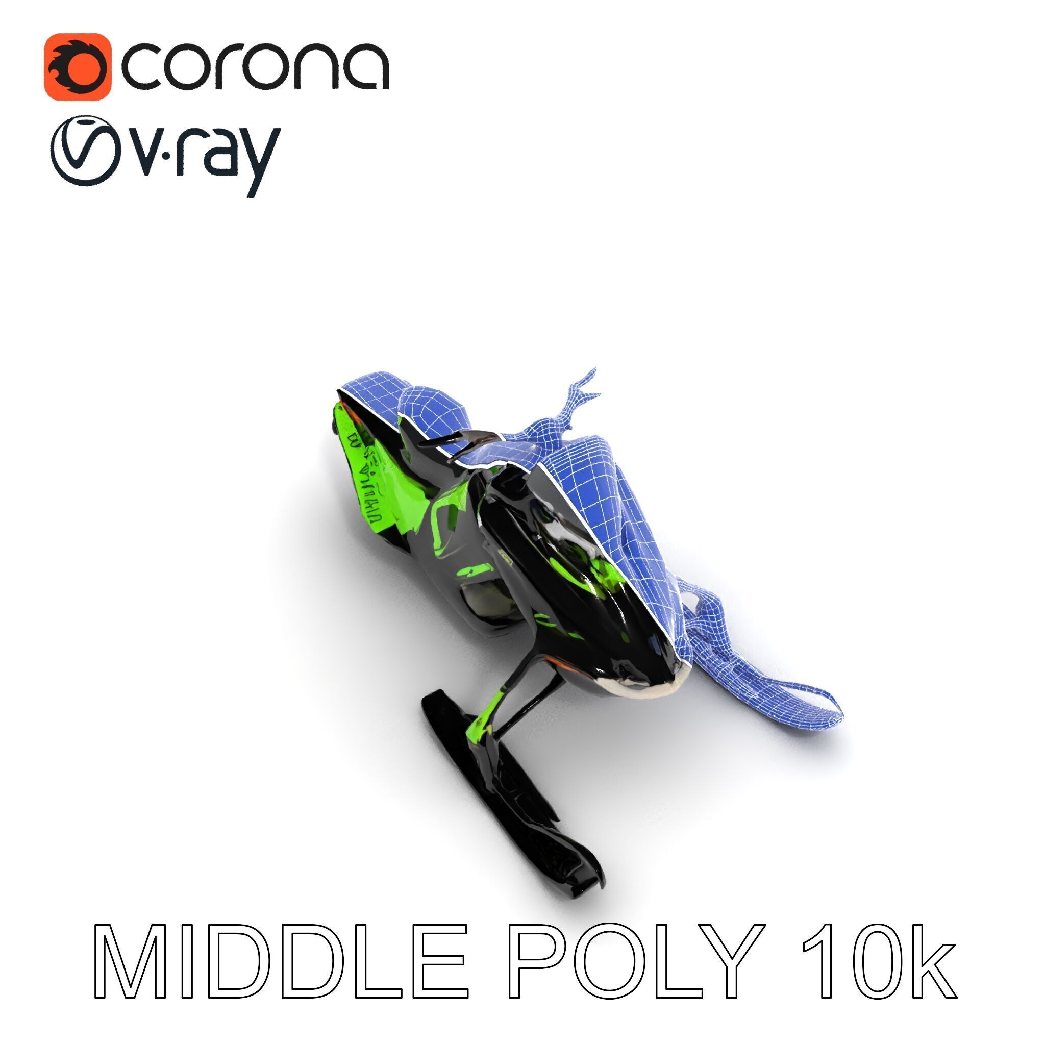 Snowmobile Model Pack with Detailed Features Low-poly 3D model_17