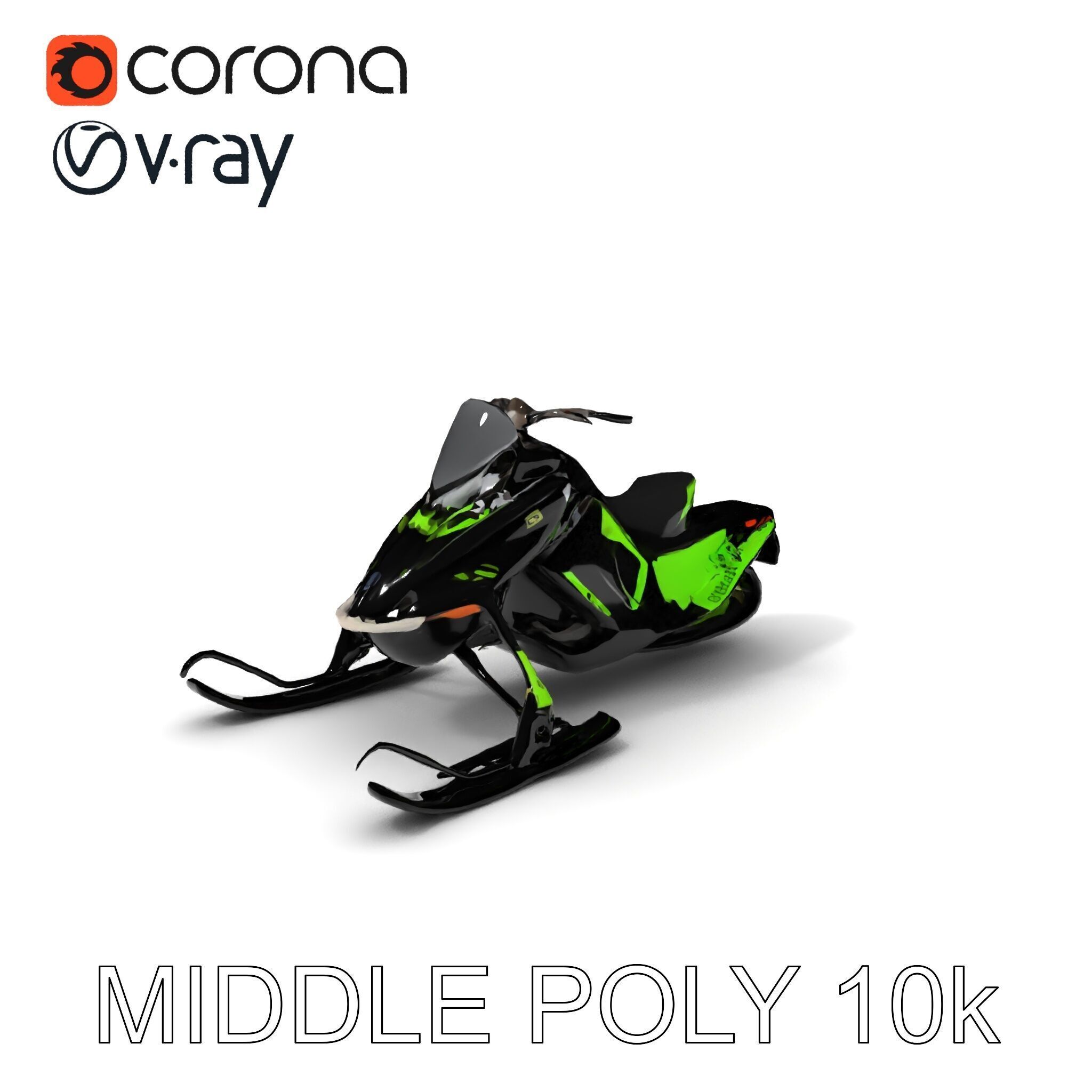 Snowmobile Model Pack with Detailed Features Low-poly 3D model_22