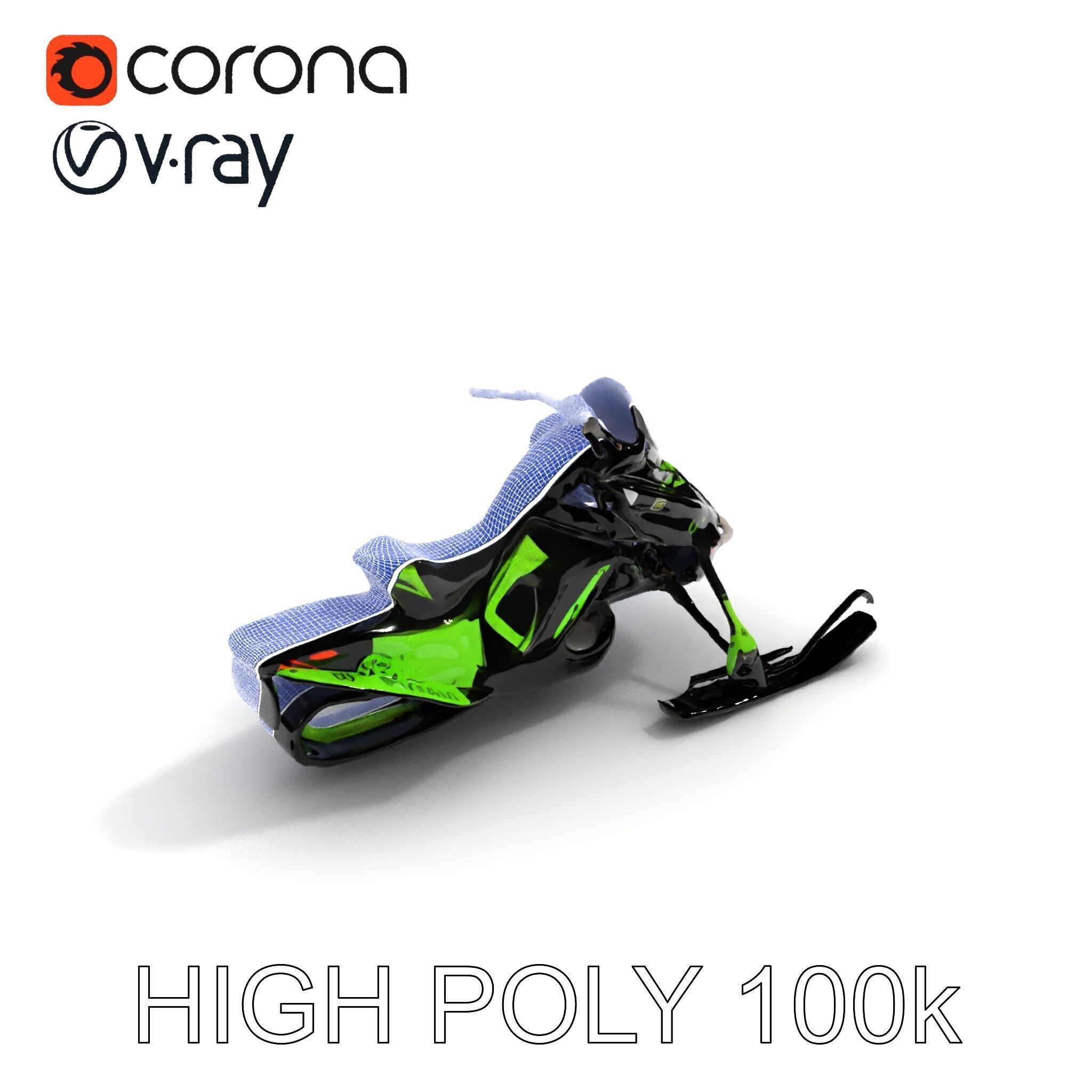 Snowmobile Model Pack with Detailed Features Low-poly 3D model_16