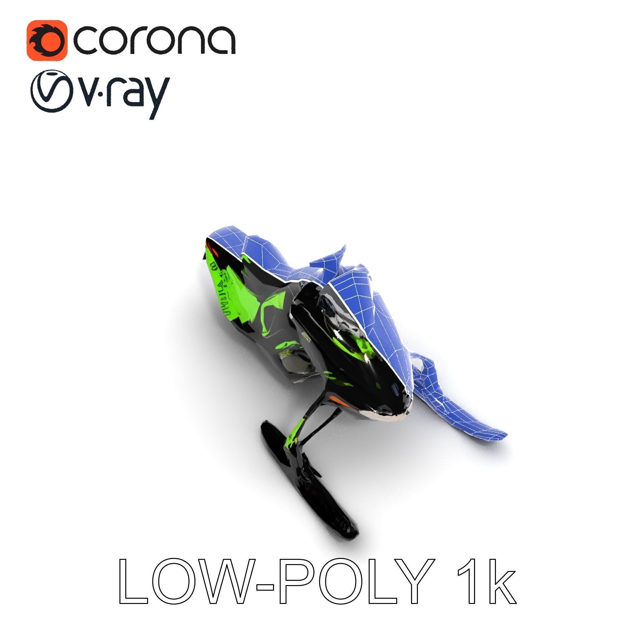 Snowmobile Model Pack with Detailed Features Low-poly 3D model_26