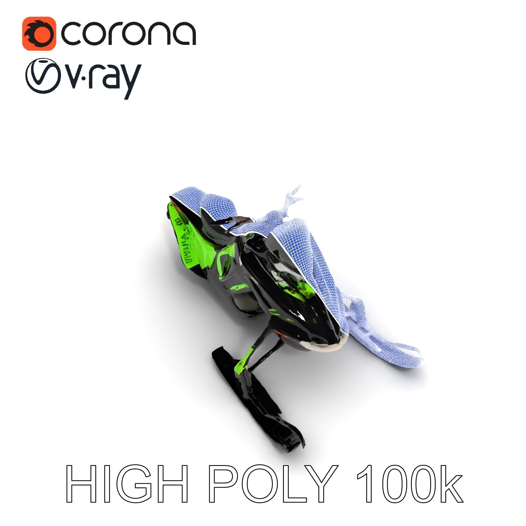 Snowmobile Model Pack with Detailed Features Low-poly 3D model_35