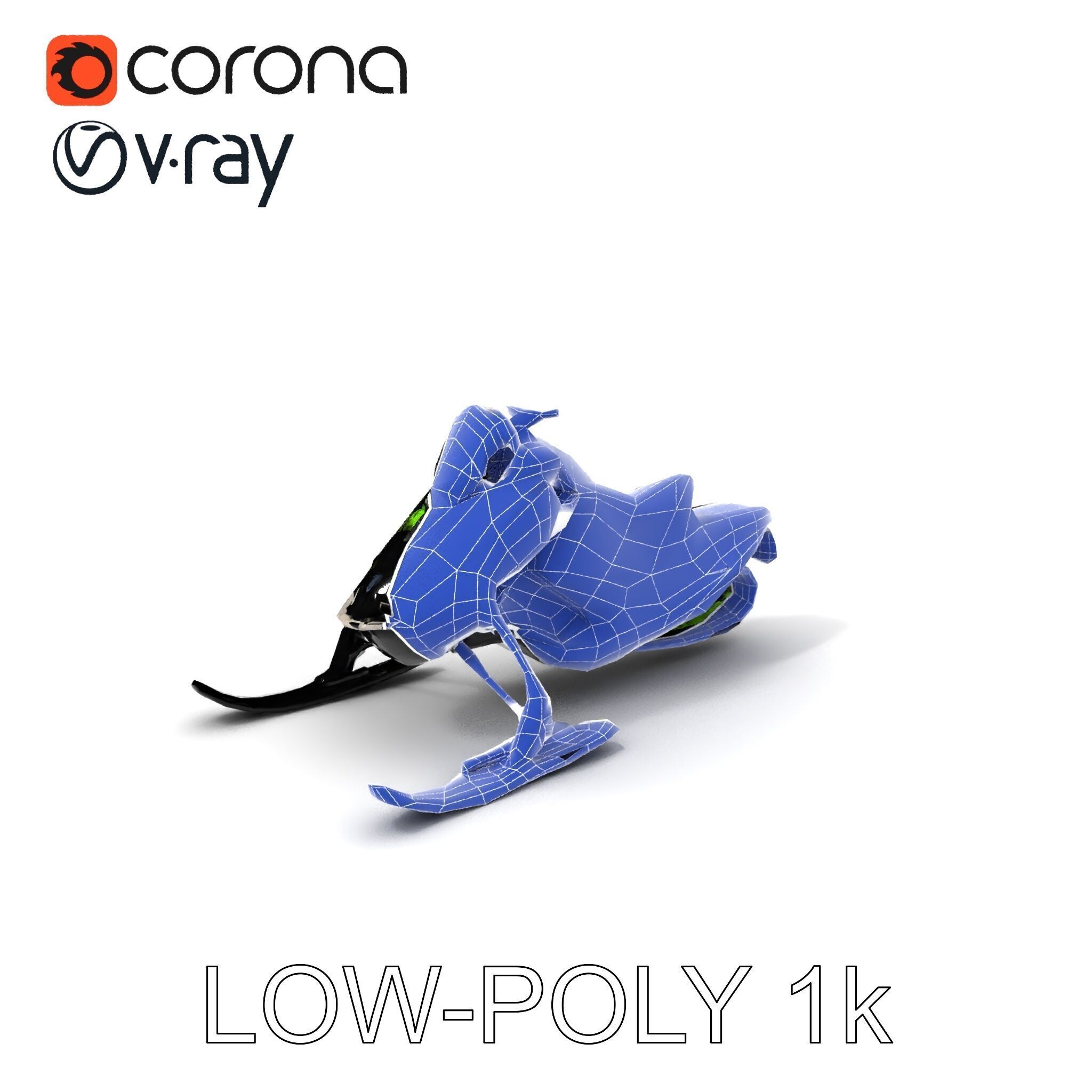 Snowmobile Model Pack with Detailed Features Low-poly 3D model_34