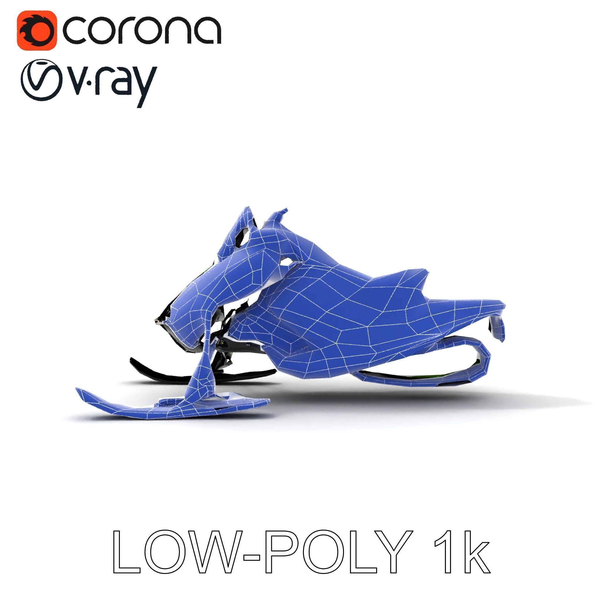 Snowmobile Model Pack with Detailed Features Low-poly 3D model_20