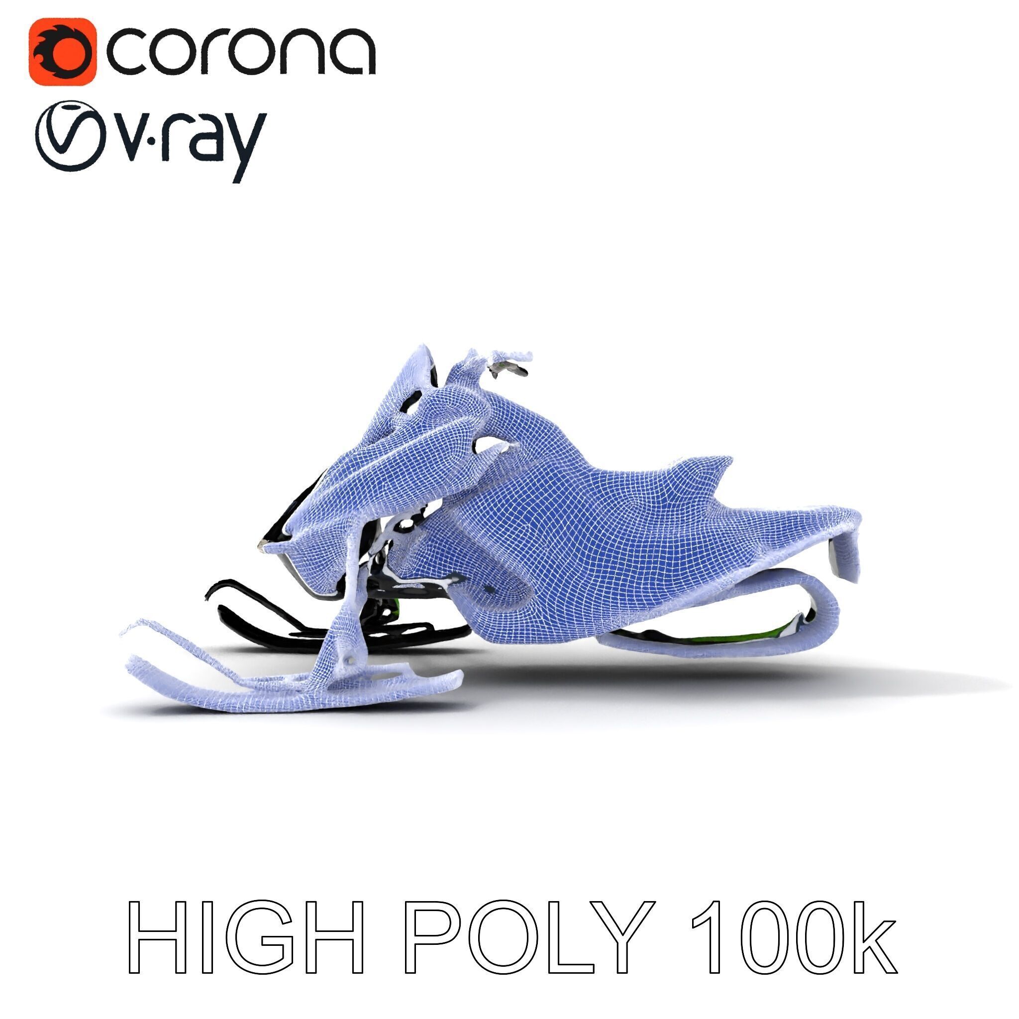 Snowmobile Model Pack with Detailed Features Low-poly 3D model_24