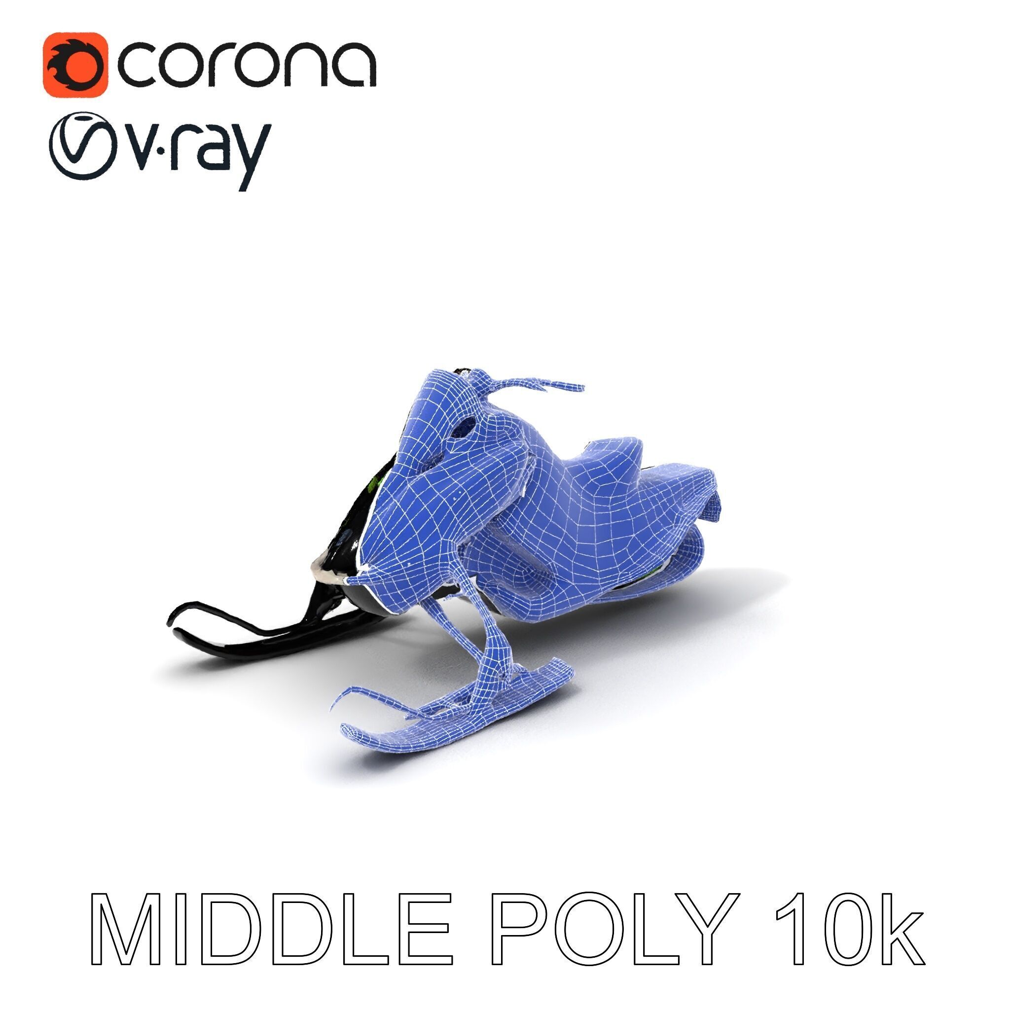 Snowmobile Model Pack with Detailed Features Low-poly 3D model_25