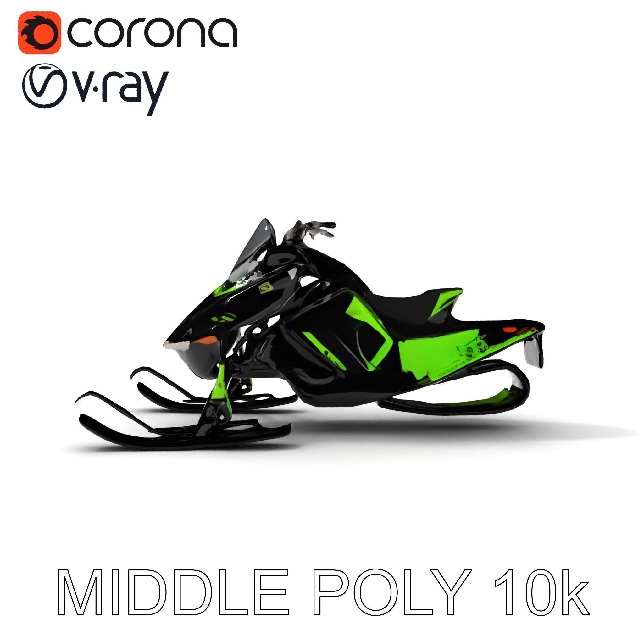 Snowmobile Model Pack with Detailed Features Low-poly 3D model_30