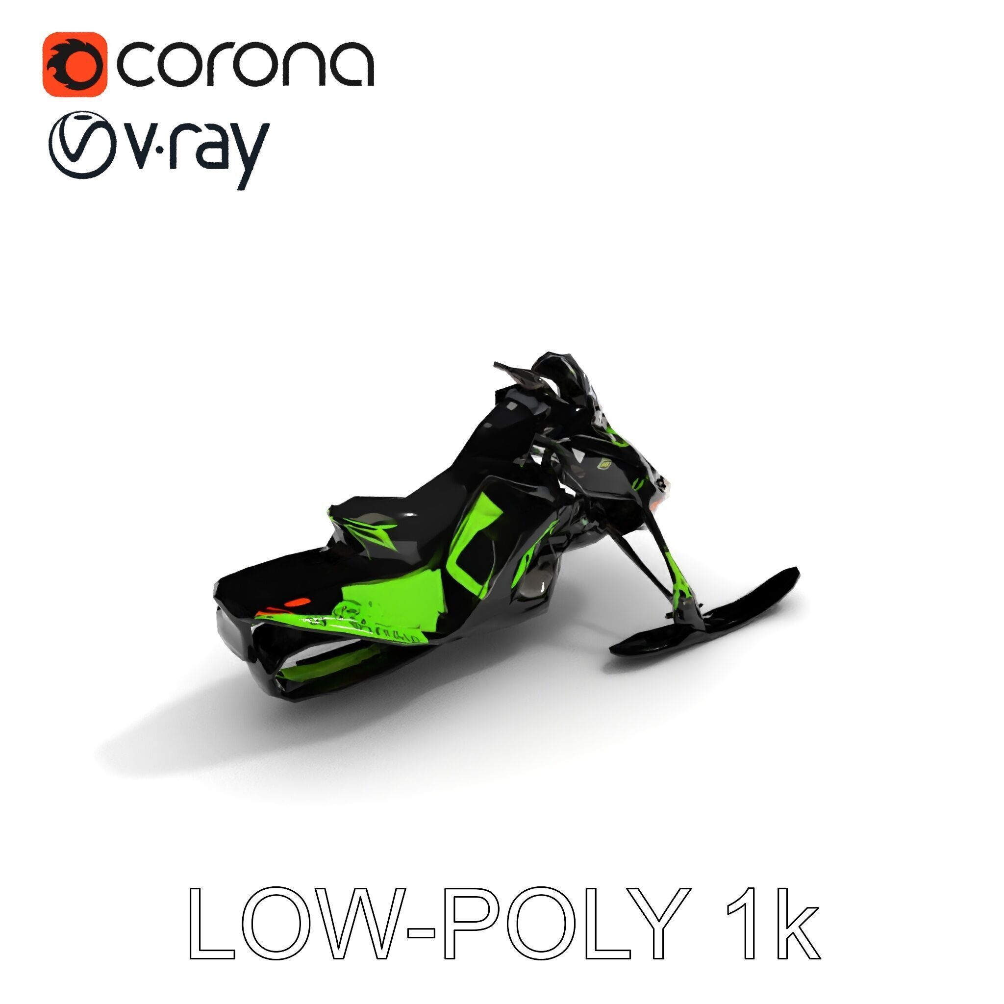 Snowmobile Model Pack with Detailed Features Low-poly 3D model_15