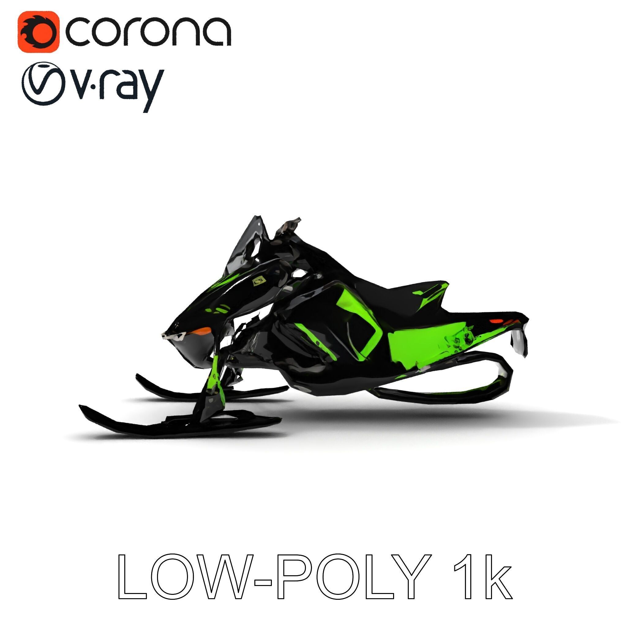 Snowmobile Model Pack with Detailed Features Low-poly 3D model_31